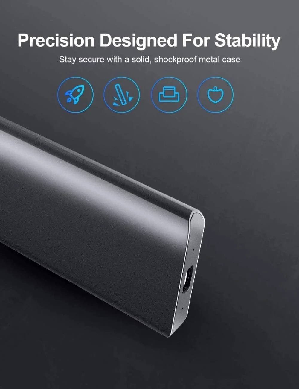 هارد درایو حالت جامد اکسترنال قابل حمل 2 ترابایت/500 گیگابایت/250 گیگابایت، حافظه پشتیبان گیری موبایل USB 3.1 Gen1، مناسب برای کامپیوتر رومیزی، لپ تاپ، مک بوک، PS4، ایکس باکس (2 ترابایت، مشکی)