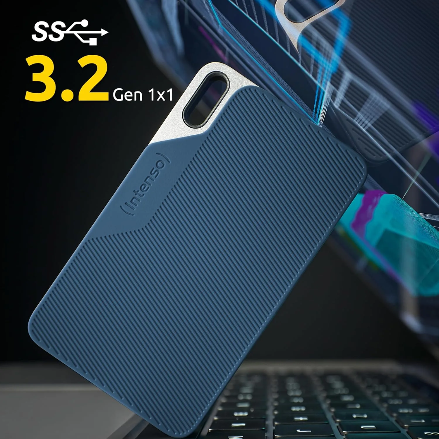 درایو حالت جامد اکسترنال اینتنسو TX100 با ظرفیت 500 گیگابایت، درایو قابل حمل، سرعت فوق العاده USB 3.2 Gen 1x1 (5Gbps)، تا 500 مگابایت بر ثانیه