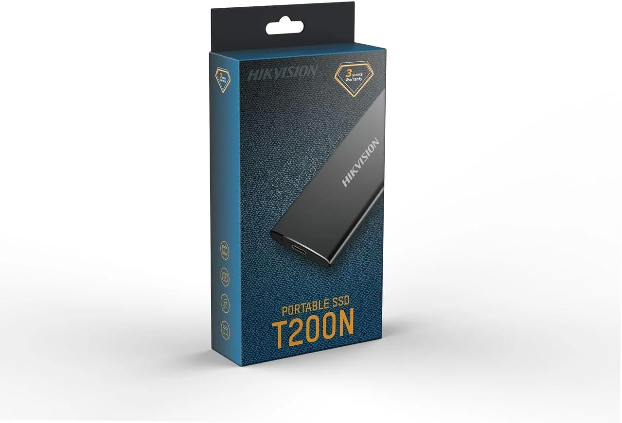 هارد SSD اکسترنال 512 گیگابایتی هایک ویژن - سرعت تا 540 مگابایت بر ثانیه - USB 3.1 Type-C، درایوهای حالت جامد اکسترنال، سری T200N، هارد SSD قابل حمل (آلیاژ آلومینیوم)
