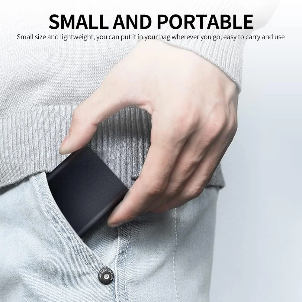 هارد اکسترنال اس اس دی 1 ترابایتی HELEMIY با رابط USB3.1 Type-C، ضد ضربه، بدنه آلیاژ آلومینیوم، مشکی