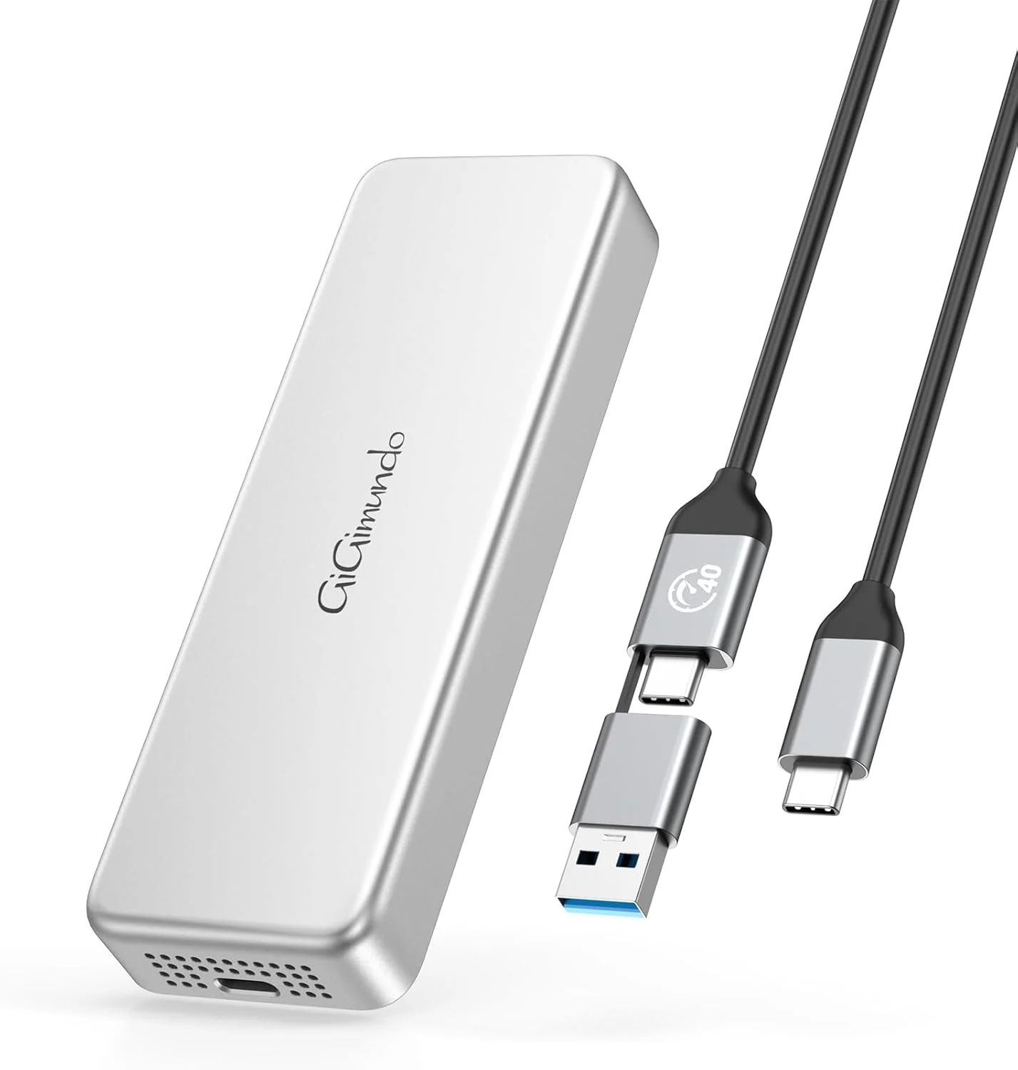 درایو حالت جامد قابل حمل GiGimundo G40 با ظرفیت 4 ترابایت و سرعت 40 گیگابیت بر ثانیه، درایو حالت جامد خارجی دستی، سرعت انتقال داده تا 3200 مگابایت بر ثانیه برای Thunderbolt 3/4/USB4