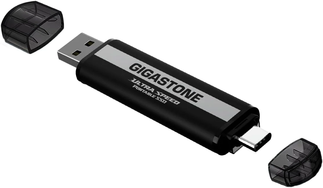 حافظه اس اس دی اکسترنال گیگاستون ۱ ترابایت USB-C برای PS5 آیفون ۱۵، سرعت ۱۰۰۰ مگابایت بر ثانیه USB 3.2 Gen 2 Type-C + Type-A، درایو حالت جامد قابل حمل برای مک بوک آیپد PS4 Xbox، هارد درایو پشتیبان SSD گیمینگ