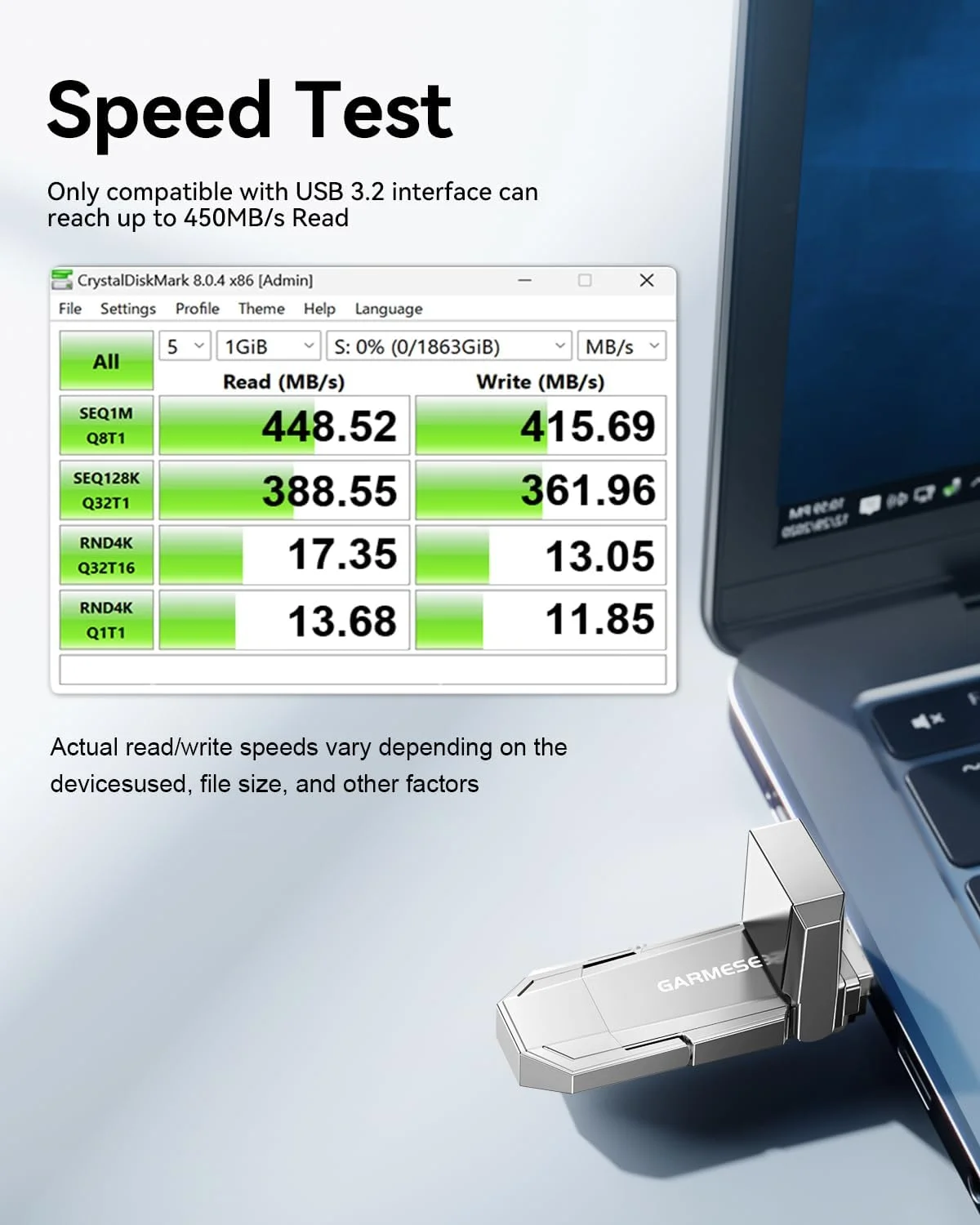 درایو فلش USB C اکسترنال SSD با ظرفیت 512 گیگابایت، SSD قابل حمل با سرعت خواندن تا 450 مگابایت بر ثانیه، USB 3.2 Gen 1 دوگانه (Type-C + Type-A) برای آیفون/اندروید/PS5/تبلت/PC – حافظه حالت جامد پرسرعت