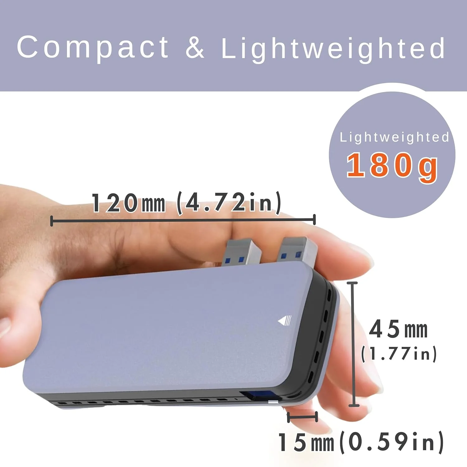 اس اس دی اکسترنال 500 گیگابایت - تا 1000 مگابایت بر ثانیه - USB-C/USB-A - USB 3.2 Gen 2 (سازگار با PS4 / PS5 / Windows/Mac) - درایو حالت جامد اکسترنال مدل ‎‎NV33550EX-GY