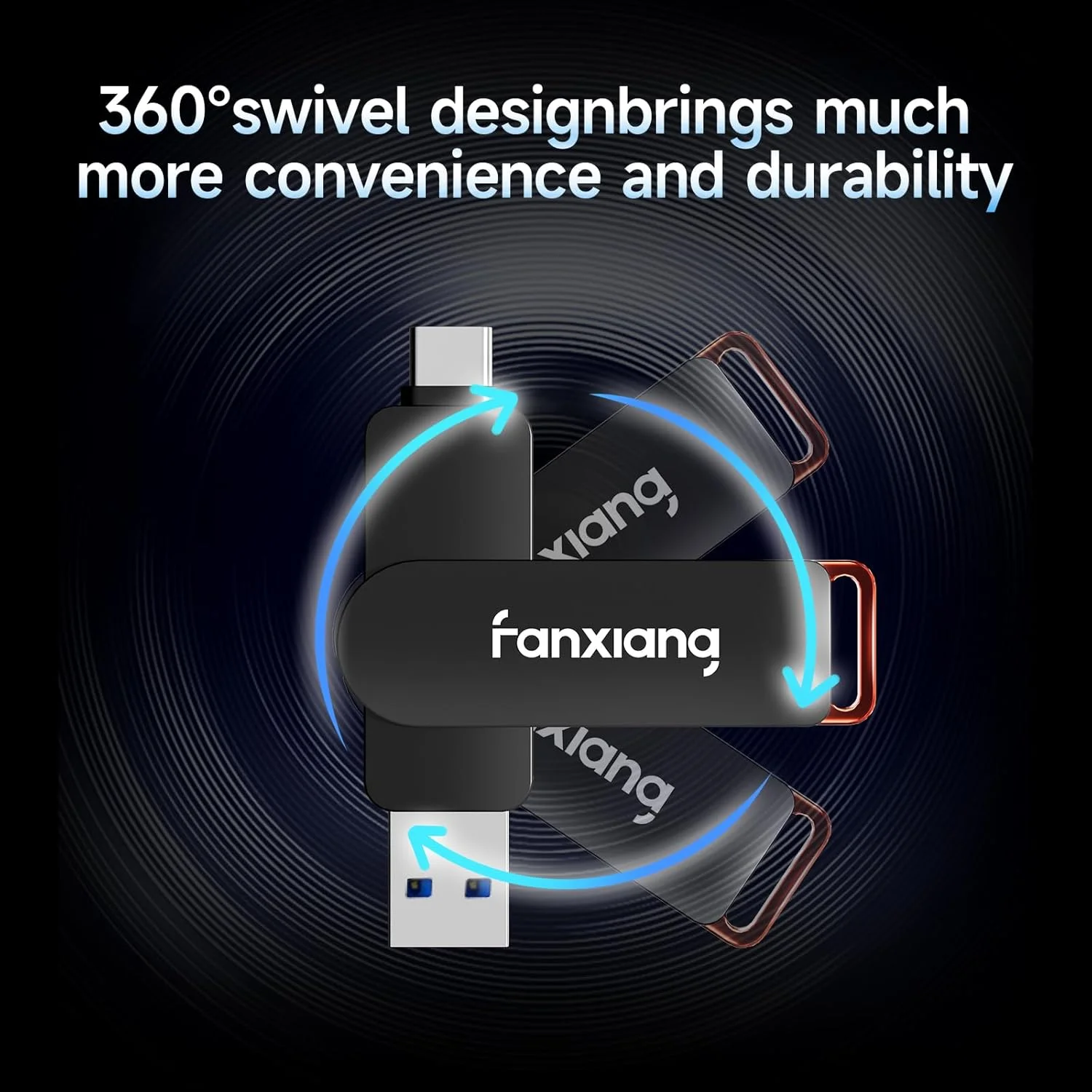 درایو حالت جامد اکسترنال فنزیانگ 512 گیگابایت USB C، درایو فلش پرسرعت، رابط دوگانه با سرعت بالا تا 560 مگابایت بر ثانیه، فوق العاده سریعتر، برای اندروید، آیفون 15، مک بوک/پرو/ایر و غیره مدل FF520