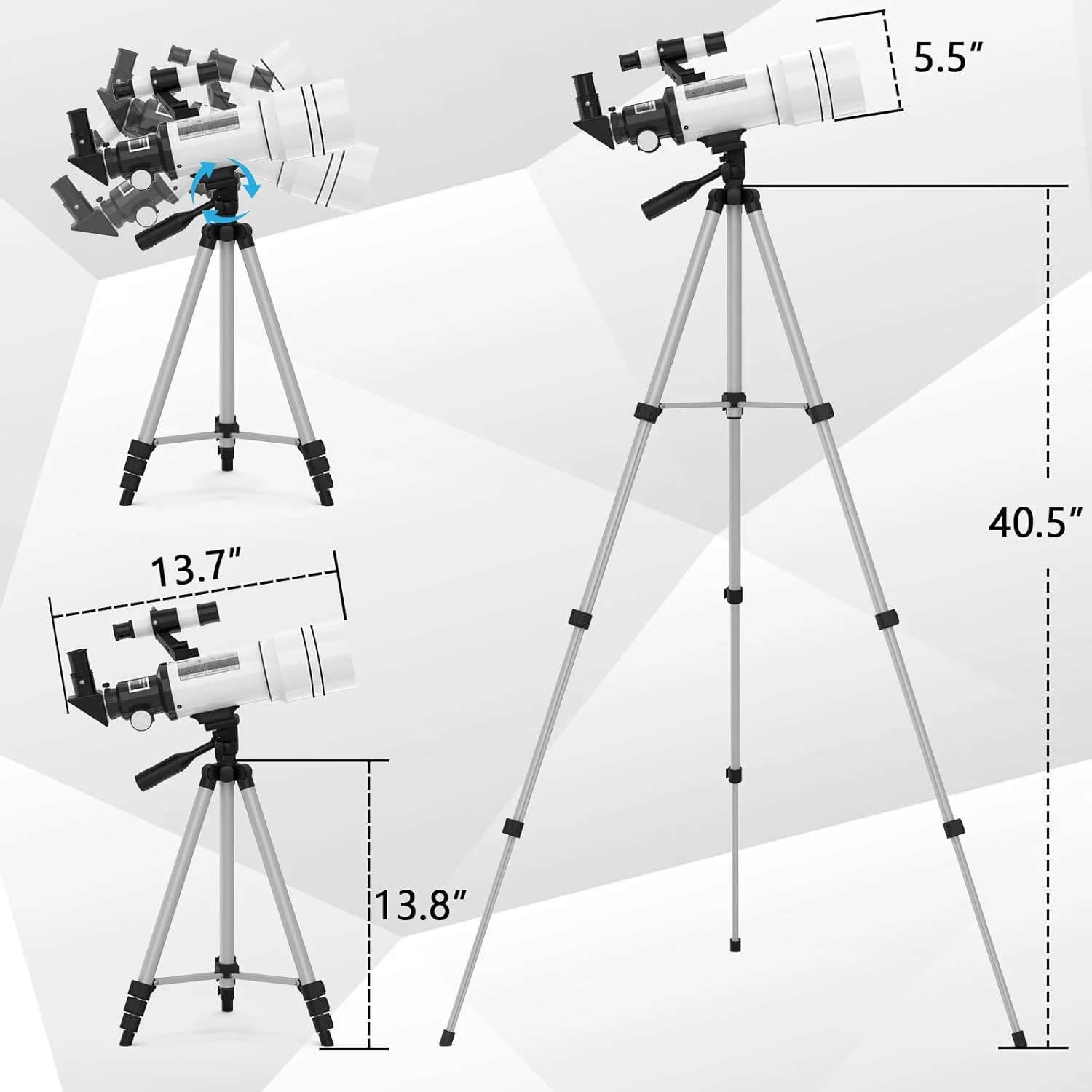 تلسکوپ ToyerBee برای بزرگسالان و کودکان، تلسکوپ های شکستنی نجومی با دیافراگم 70 میلی متری برای مبتدیان نجوم (15X-150X)، تلسکوپ قابل حمل 300 میلی متری با آداپتور تلفن و یک ریموت بی سیم تلسکوپ ToyerBee برای بزرگسالان و کودکان، تلسکوپ های شکستنی نجومی با دیافراگم 70 میلی متری برای مبتدیان نجوم (15X-150X)، تلسکوپ قابل حمل 300 میلی متری با آداپتور تلفن و یک ریموت بی سیم