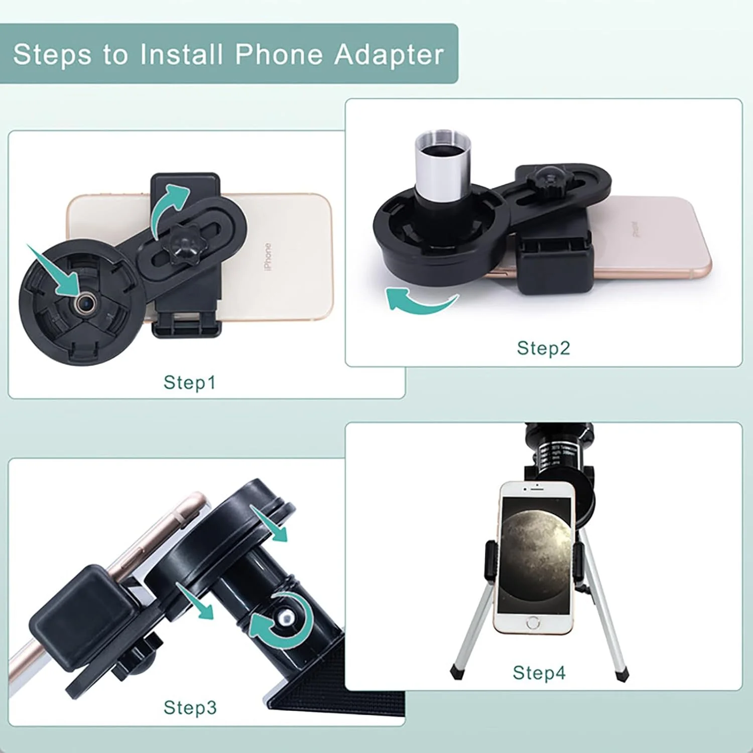 تلسکوپ ToyerBee برای بزرگسالان و کودکان، شکست نور با دهانه 70 میلی‌متری (15X-150X)، تلسکوپ مسافرتی قابل حمل با آداپتور تلفن و ریموت بی‌سیم، هدیه ای برای مبتدیان نجوم، مشکی