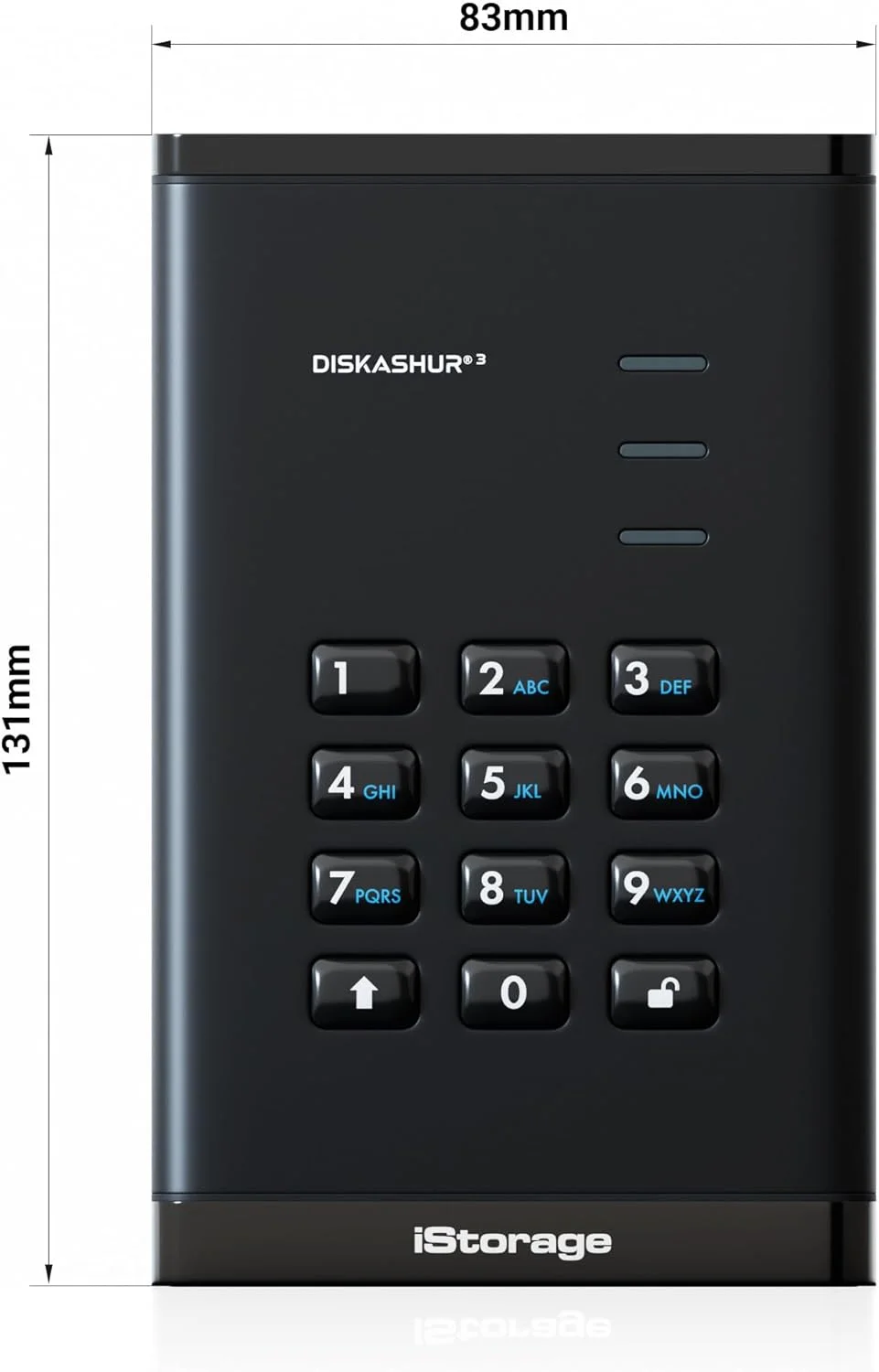 iStorage DiskAshur3 SSD 2TB مشکی - درایو حالت جامد قابل حمل امن - محافظت شده با رمز عبور - مقاوم در برابر گرد و غبار و آب - رمزگذاری سخت افزاری iStorage DiskAshur3 SSD 2TB مشکی - درایو حالت جامد قابل حمل امن - محافظت شده با رمز عبور - مقاوم در برابر گرد و غبار و آب - رمزگذاری سخت افزاری