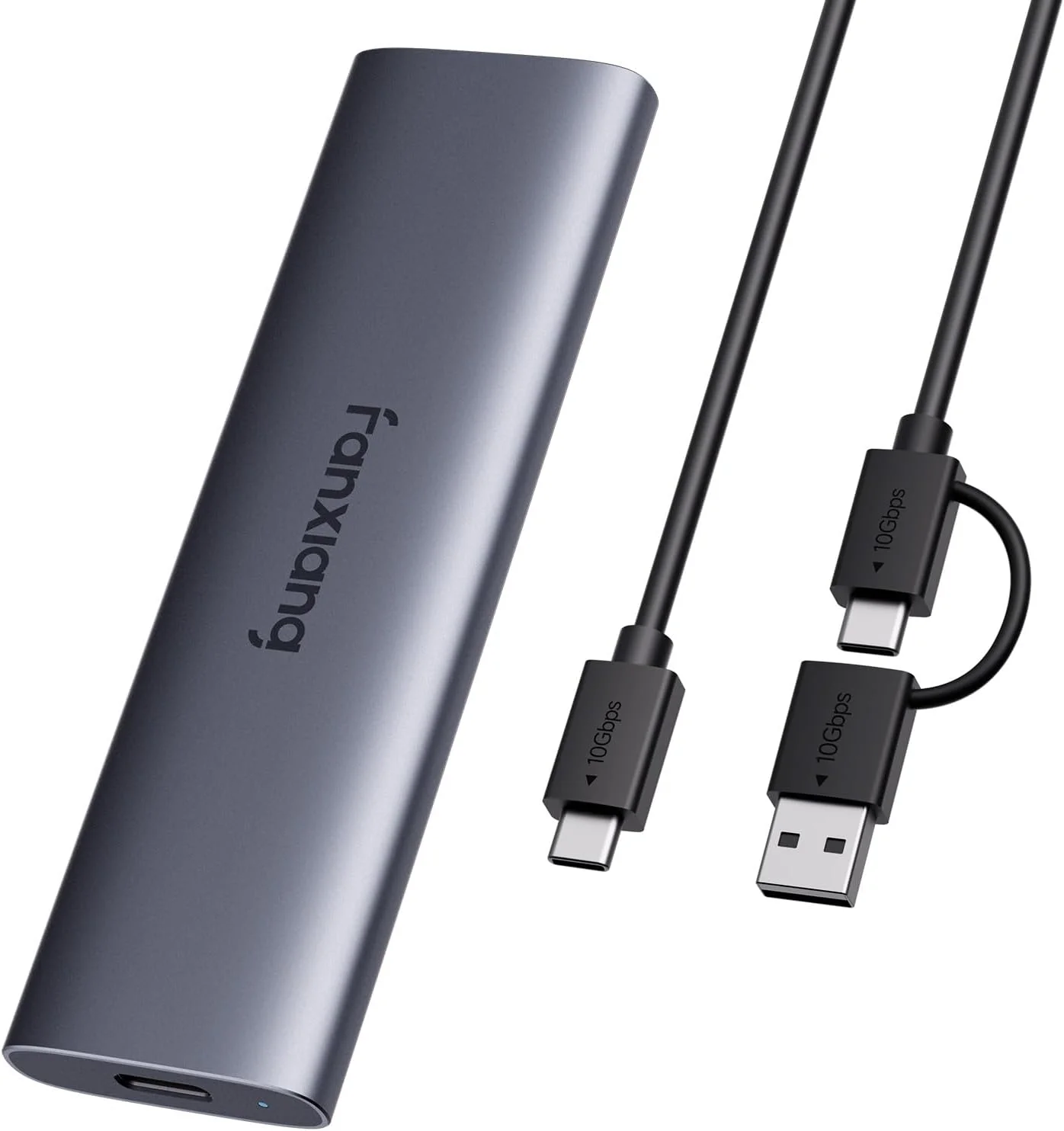 فنکسیانگ SSD اکسترنال 2 ترابایتی - درایو حالت جامد اکسترنال قابل حمل، 1000 مگابایت بر ثانیه، USB 3.2 Gen2 Type-C، آلیاژ آلومینیوم، هارد درایو اکسترنال برای آیفون 15/16، اندروید، مک، ویندوز - PS1008