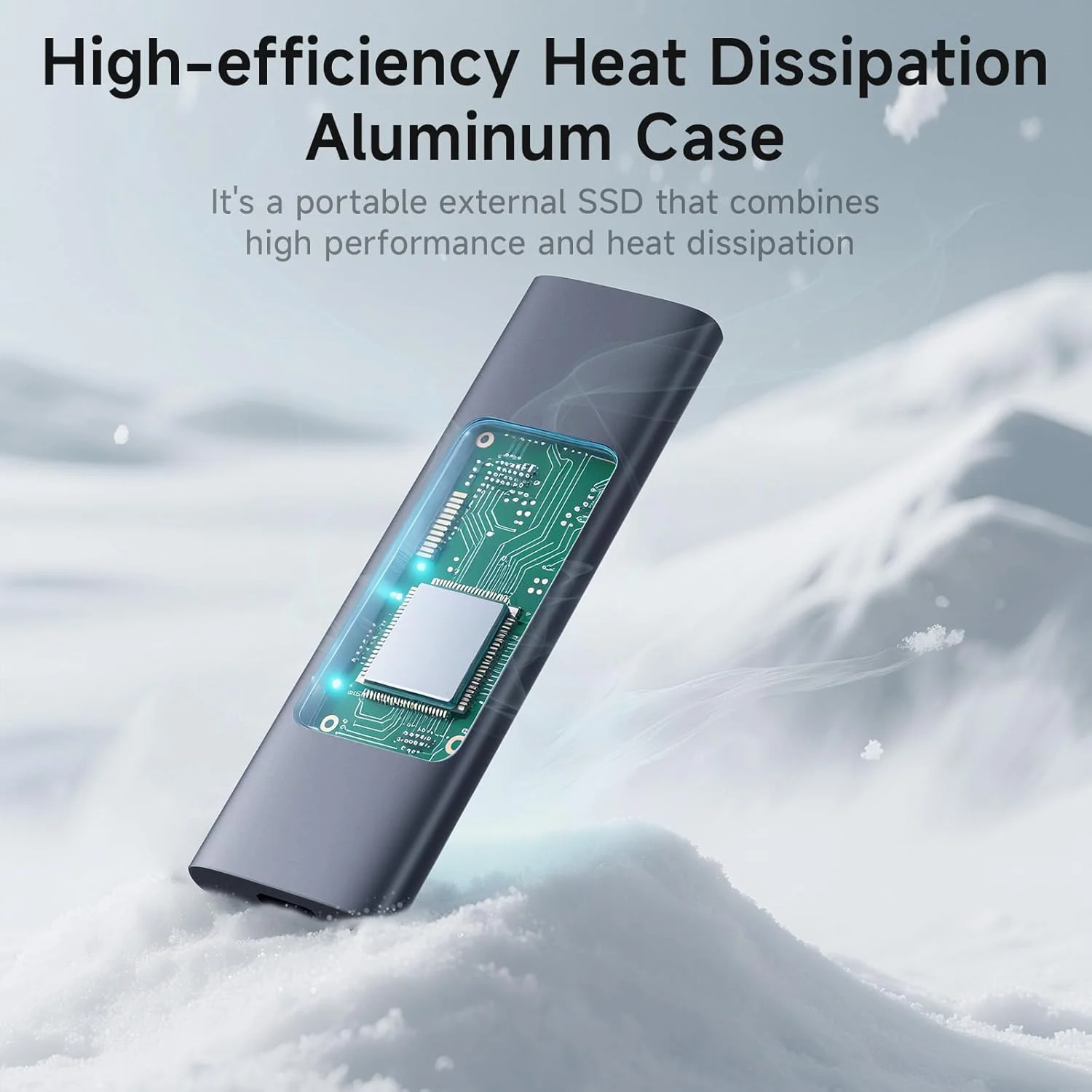 فنکسیانگ SSD اکسترنال 2 ترابایتی - درایو حالت جامد اکسترنال قابل حمل، 1000 مگابایت بر ثانیه، USB 3.2 Gen2 Type-C، آلیاژ آلومینیوم، هارد درایو اکسترنال برای آیفون 15/16، اندروید، مک، ویندوز - PS1008