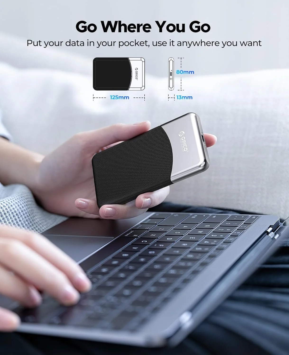 حافظه اس اس دی اکسترنال 1 ترابایتی اوریکو با کابل USB C دو در یک، درایو حالت جامد قابل حمل USB 3.2 Gen 1 تا 460 مگابایت بر ثانیه، ذخیره سازی مطمئن برای تلفن، کامپیوتر، تبلت، لپ تاپ - M25PRO فرمت نشده (نیاز به فرمت دستی دارد)