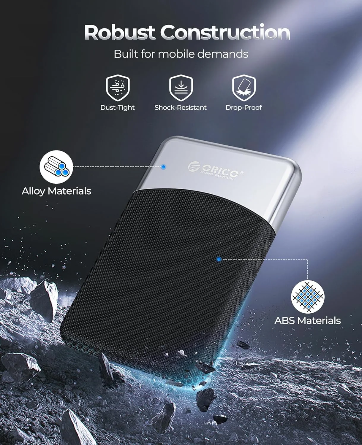 حافظه اس اس دی اکسترنال 1 ترابایتی اوریکو با کابل USB C دو در یک، درایو حالت جامد قابل حمل USB 3.2 Gen 1 تا 460 مگابایت بر ثانیه، ذخیره سازی مطمئن برای تلفن، کامپیوتر، تبلت، لپ تاپ - M25PRO فرمت نشده (نیاز به فرمت دستی دارد)