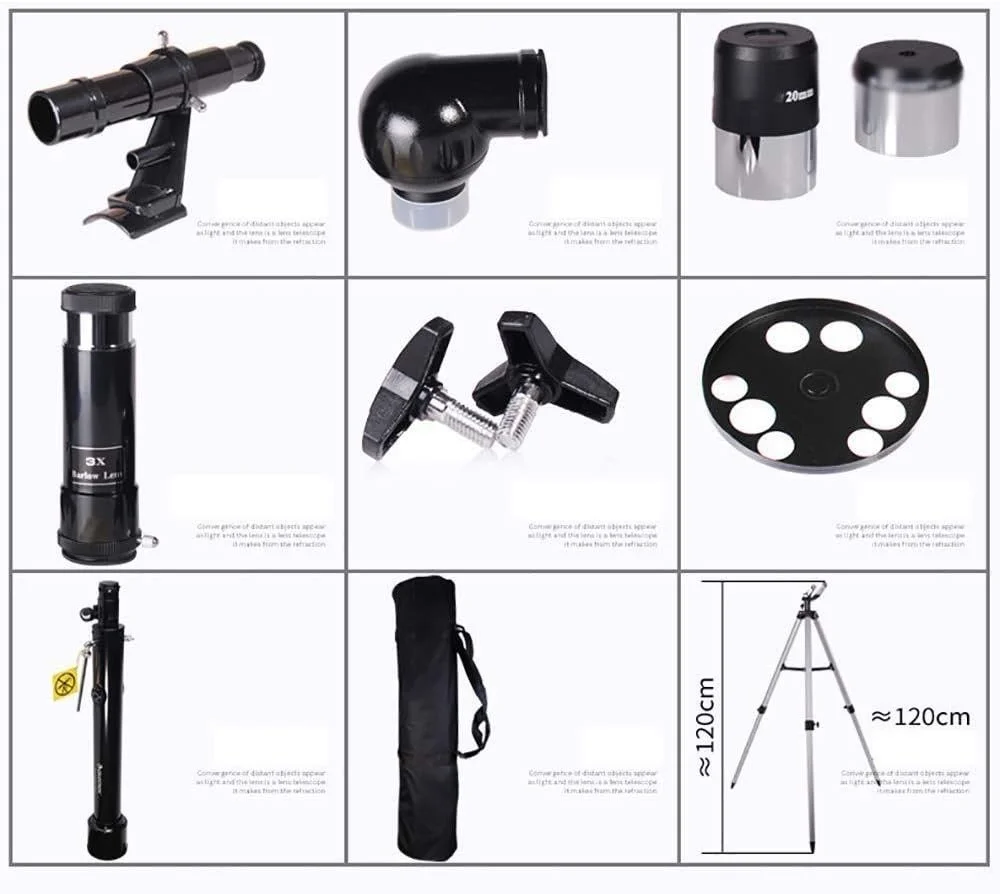 تلسکوپ برای بزرگسالان مبتدی نجوم، تلسکوپ شکستنی مسافرتی 60 میلی‌متری با سه‌پایه قابل تنظیم، تلسکوپ مشاهده ماه