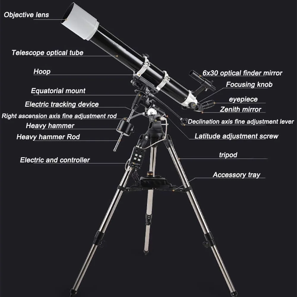 تلسکوپ شکستنی قابل حمل تمکین، تلسکوپ فضایی تک چشمی نجومی با سه پایه و پایه استوایی برای رصد آسمان پرستاره تلسکوپ شکستنی قابل حمل تمکین، تلسکوپ فضایی تک چشمی نجومی با سه پایه و پایه استوایی برای رصد آسمان پرستاره