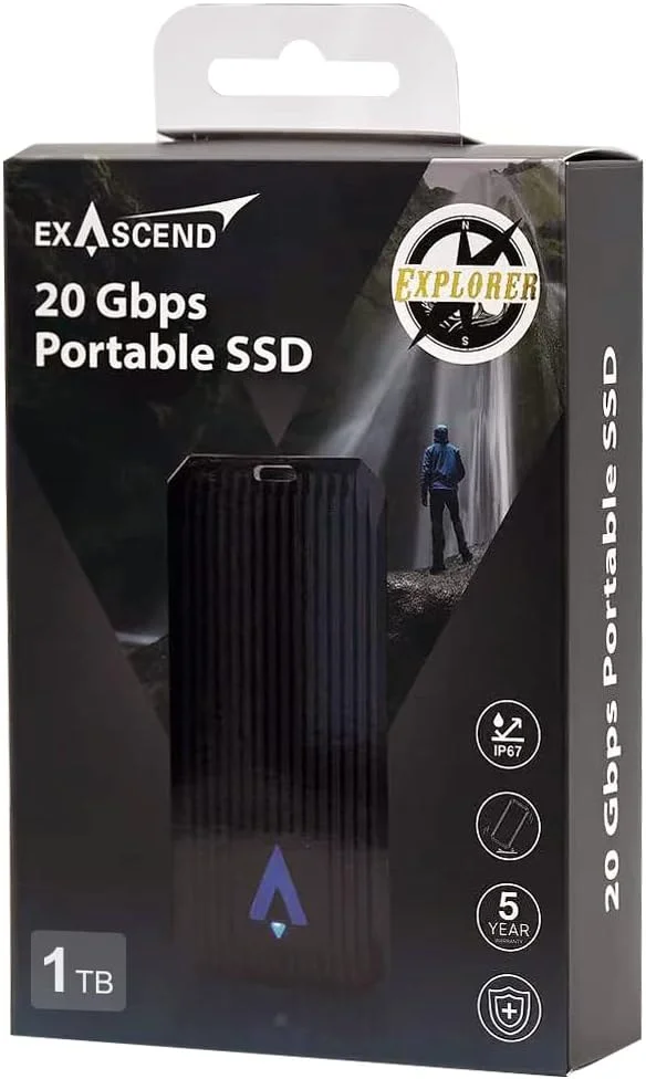 اکسترنال اس اس دی 1 ترابایتی Exascend Explorer - سرعت تا 1700 مگابایت بر ثانیه - USB-C, USB 3.2 Gen 2