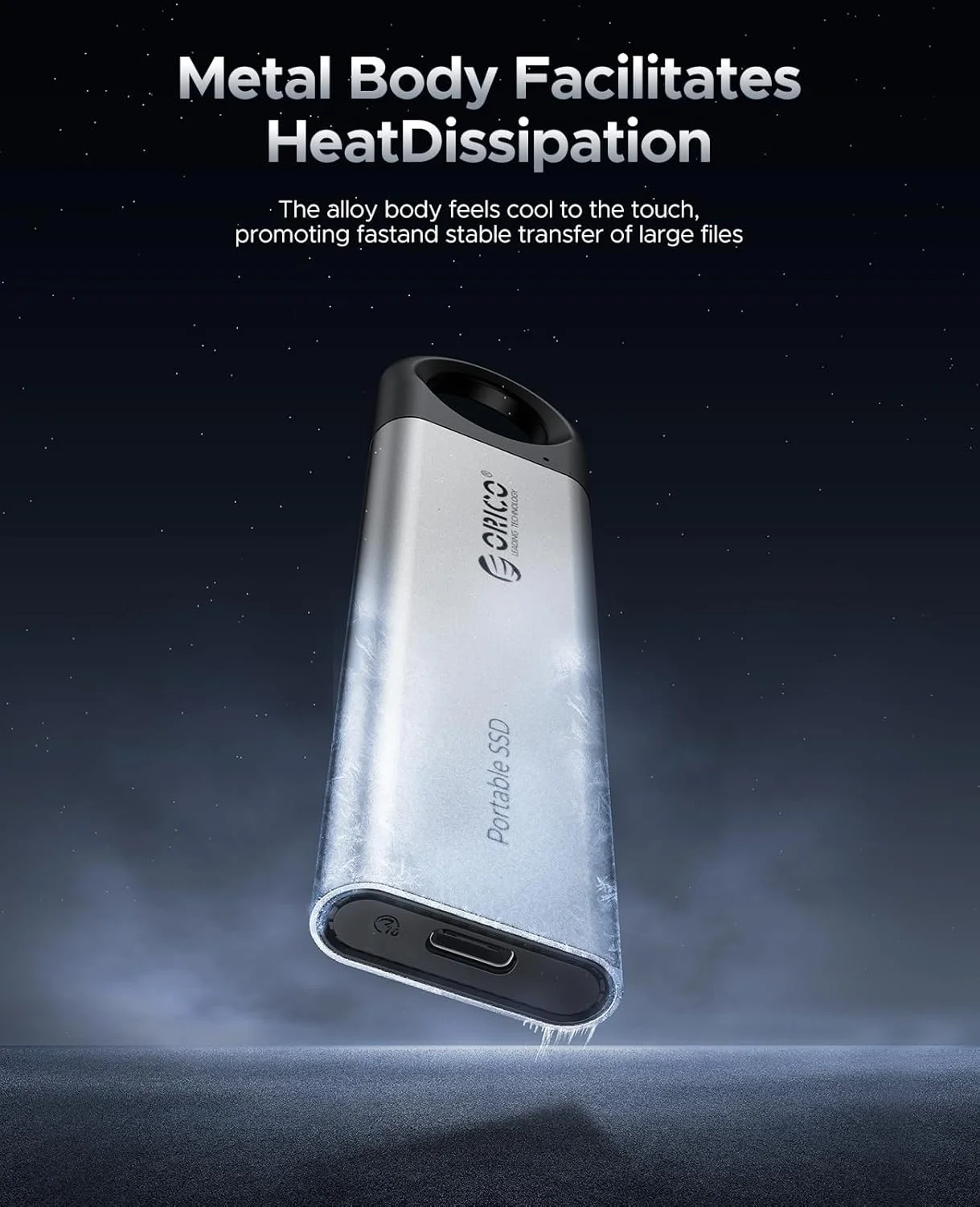 حافظه اس اس دی اکسترنال 512 گیگابایتی اوریکو تا 1050 مگابایت بر ثانیه، طراحی سوراخ آویز، درایو حالت جامد قابل حمل، کابل USB C&A 2 در 1، فضای ذخیره سازی مطمئن برای تلفن های هوشمند، تبلت ها، لپ تاپ های Type-C - مدل C10