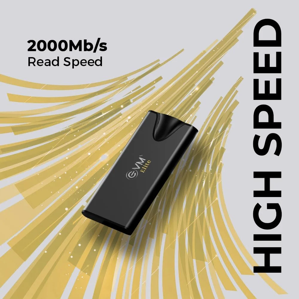 EVM Elite 1TB EnSave Pro - کوچکترین SSD قابل حمل - USB 3.2 Gen 2x2 USB-C با سرعت 2000 مگابایت بر ثانیه - درایو حالت جامد خارجی فوق العاده جمع و جور (EPSSDPro/1T)