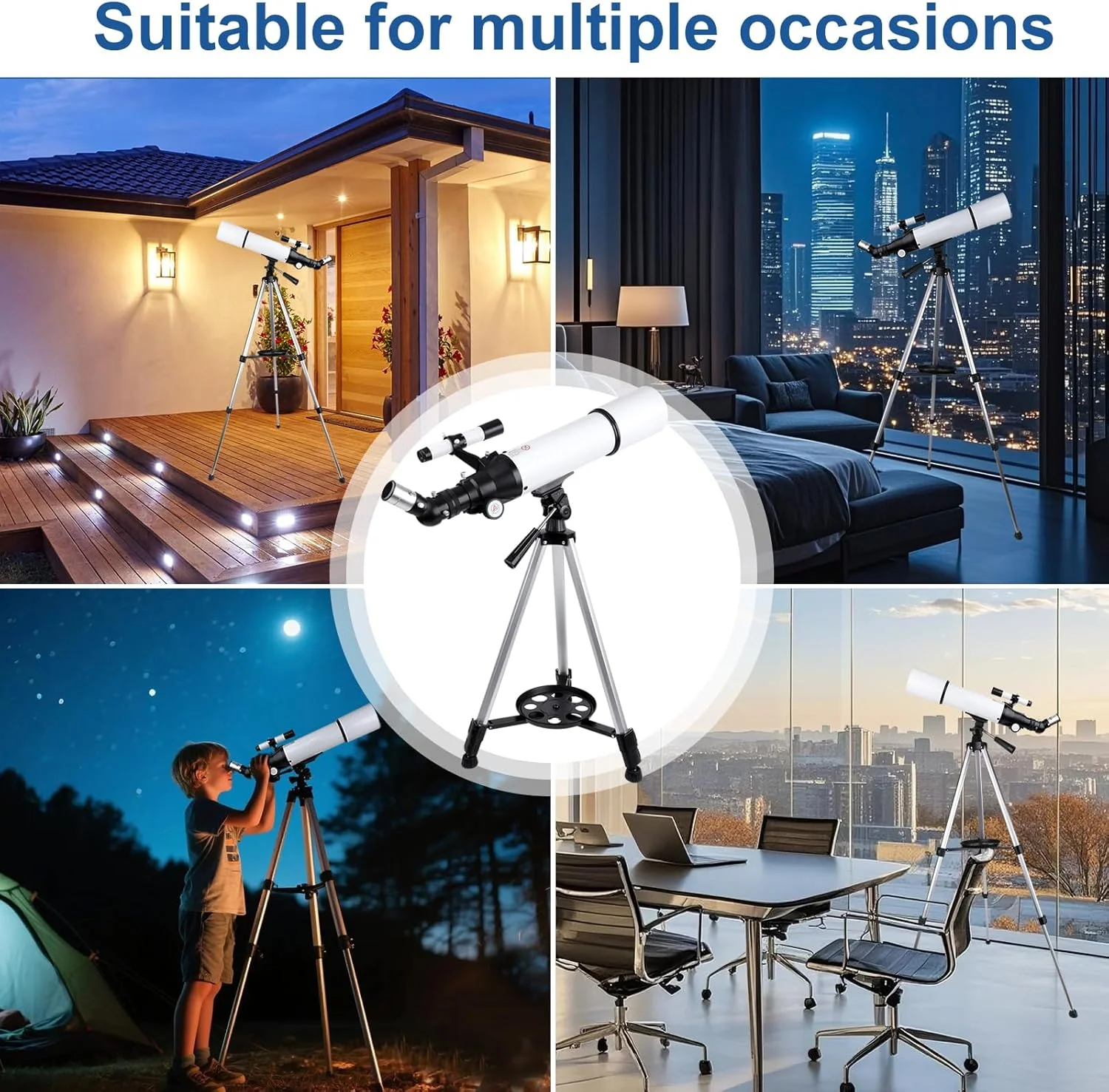 تلسکوپ نجومی شکستی با دهانه 80 میلیمتری و فاصله کانونی 600 میلیمتری مناسب کودکان و مبتدیان به همراه سه پایه و کیف حمل، قابل حمل برای مسافرت تلسکوپ نجومی شکستی با دهانه 80 میلیمتری و فاصله کانونی 600 میلیمتری مناسب کودکان و مبتدیان به همراه سه پایه و کیف حمل، قابل حمل برای مسافرت