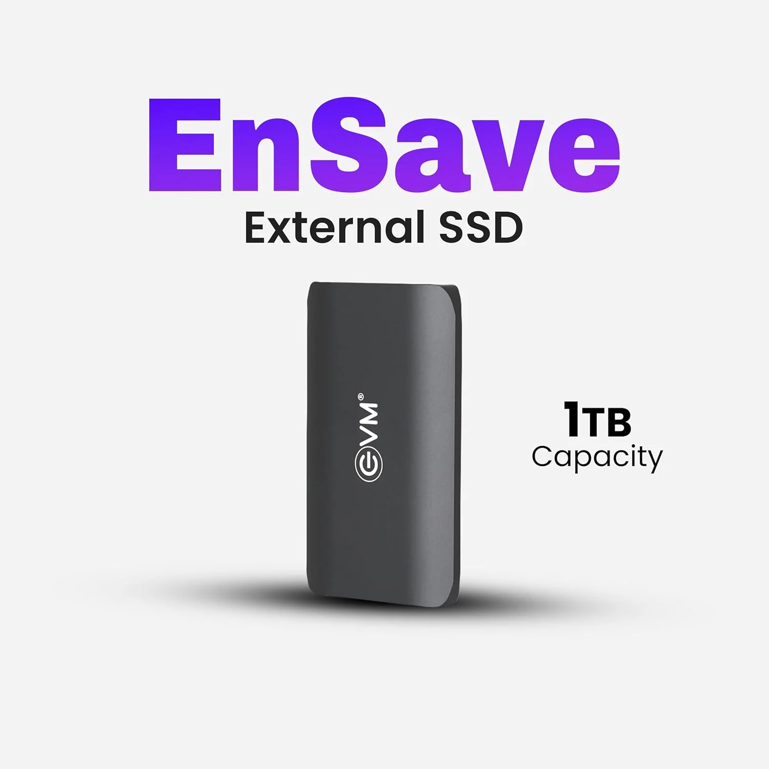 حافظه اس اس دی اکسترنال ای وی ام EnSave با ظرفیت 1 ترابایت - کوچکترین اس اس دی قابل حمل - سرعت خواندن 550 مگابایت بر ثانیه و سرعت نوشتن 500 مگابایت بر ثانیه - USB 3.1 Gen 2 Type C - (EPSSD/1TB)