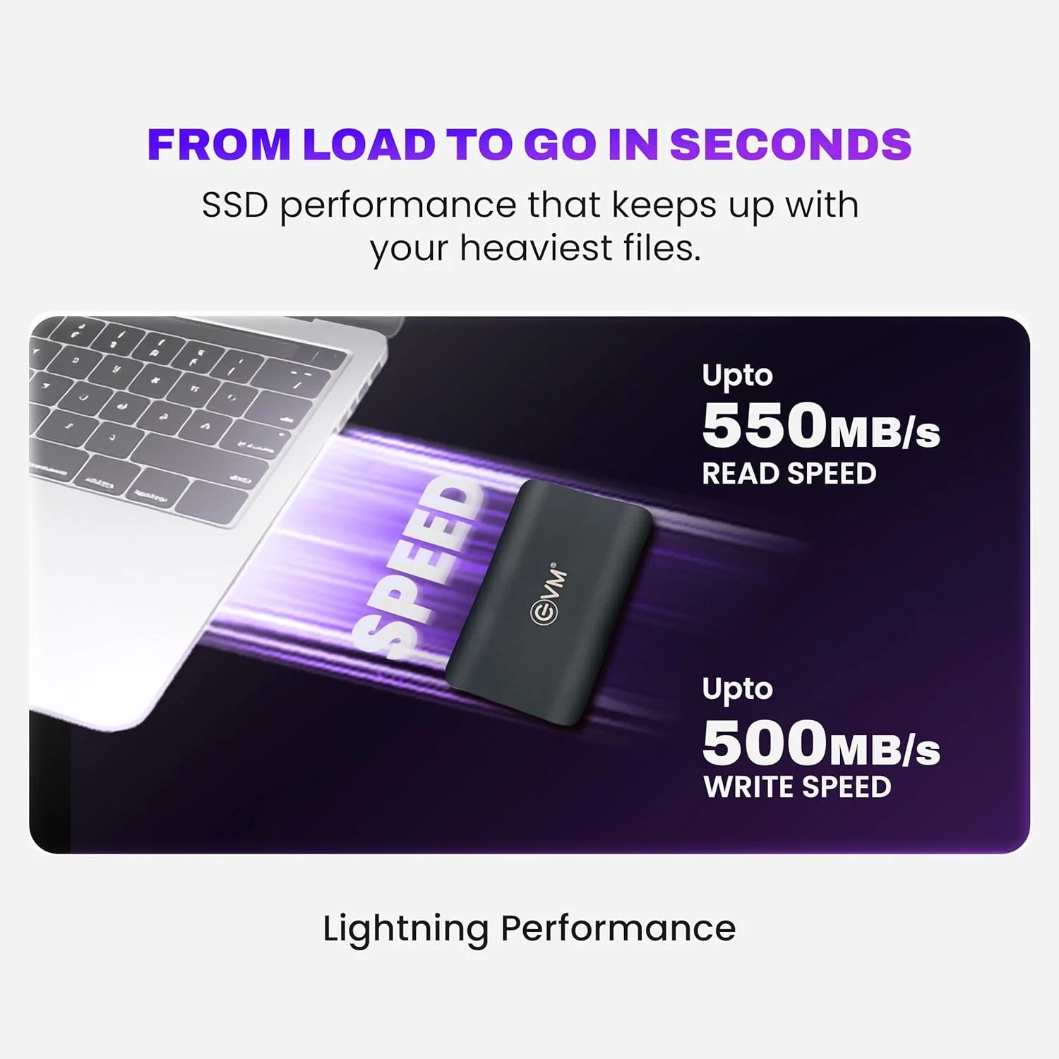 حافظه اس اس دی اکسترنال قابل حمل ای وی ام EnSave با ظرفیت 256 گیگابایت، کوچکترین اندازه، با تکنولوژی فلش 3D NAND، سرعت خواندن 550 مگابایت بر ثانیه و نوشتن 500 مگابایت بر ثانیه، دارای استاندارد IP55 - سازگار با کامپیوتر، مک و تلفن های هوشمند (خاکستری تیره)