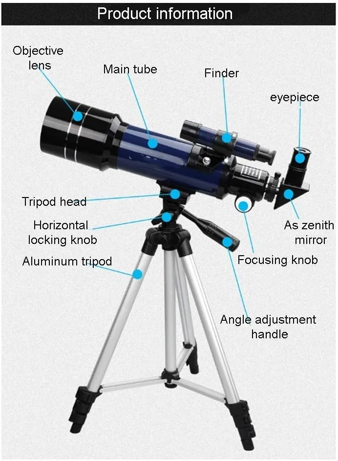 تلسکوپ برای کودکان، مبتدیان، دهانه 70 میلیمتری تلسکوپ شکستنی نجومی 400 میلیمتری، تلسکوپ مسافرتی قابل حمل بزرگسالان با چمدان تلسکوپ برای کودکان، مبتدیان، دهانه 70 میلیمتری تلسکوپ شکستنی نجومی 400 میلیمتری، تلسکوپ مسافرتی قابل حمل بزرگسالان با چمدان