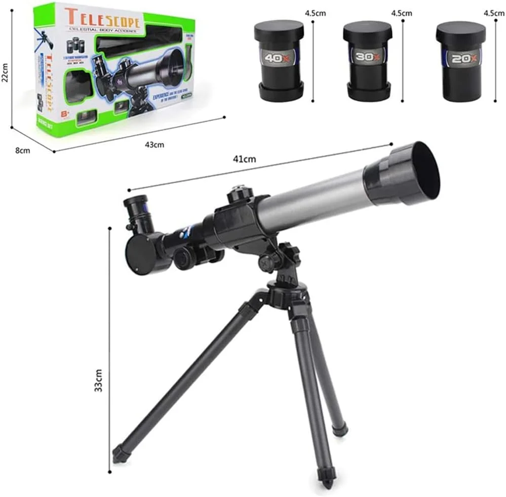 تلسکوپ مبتدی، تلسکوپ شکستنی HD 60 میلی‌متری با سه‌پایه، تلسکوپ نجومی، تلسکوپ شکستنی آینه‌ای 60 میلی‌متری، اپتیک رصد ستارگان آلومینیومی