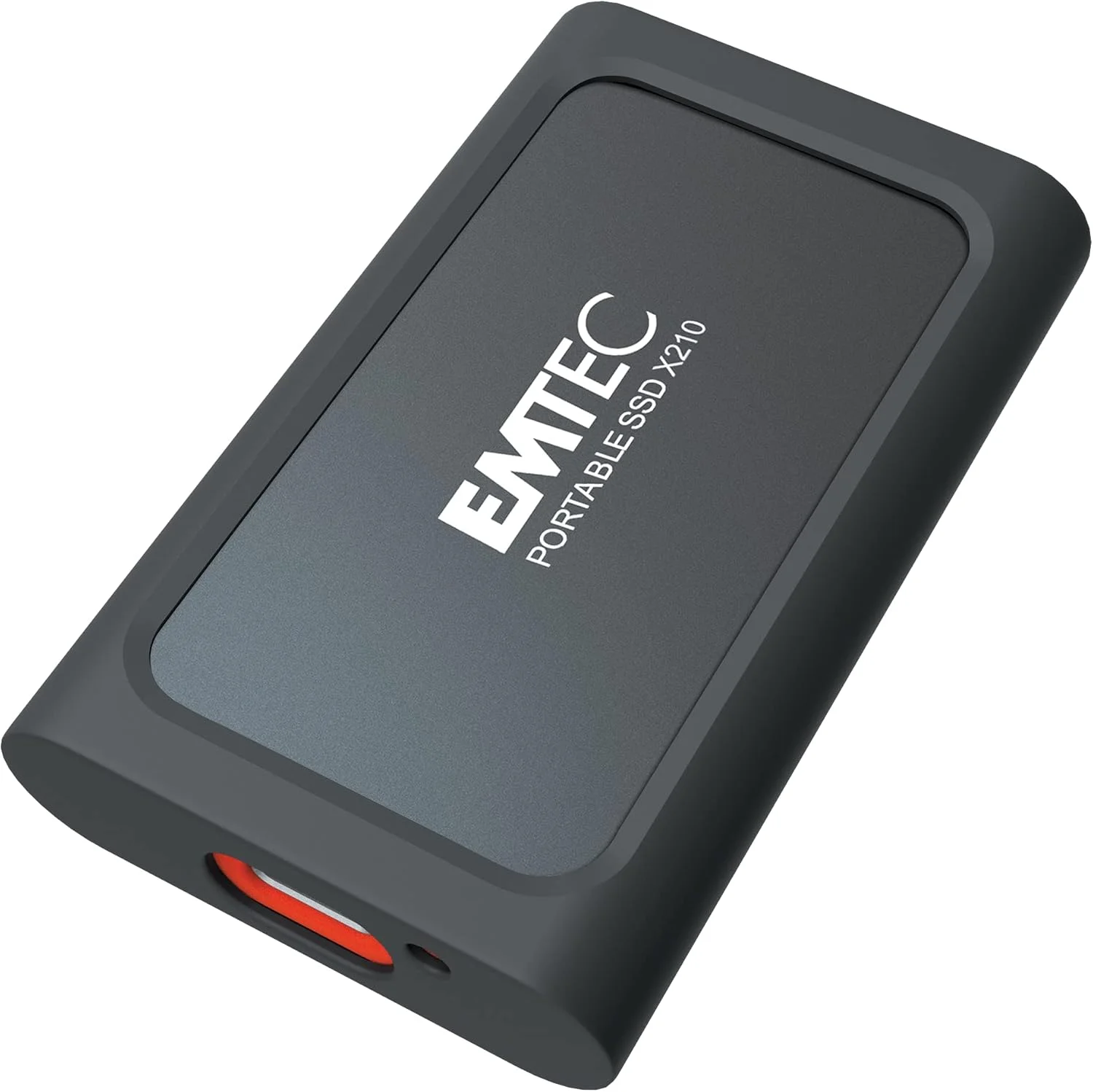 درایو حالت جامد اکسترنال Emtec X210 Elite با ظرفیت 2 ترابایت - سازگار با USB 3.2 Gen1 و 2.0 - فناوری فلش NAND سه بعدی - شامل کابل USB-C 3.2 Gen2 به USB-A و کیف محافظ سیلیکونی