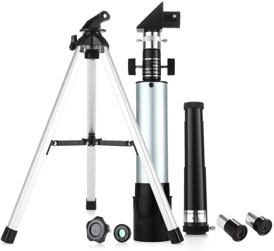 تلسکوپ های نجومی تلسکوپ شکستنی قابل حمل برای مبتدیان با سه پایه قابل تنظیم برای پیاده روی، کمپینگ و گشت و گذار