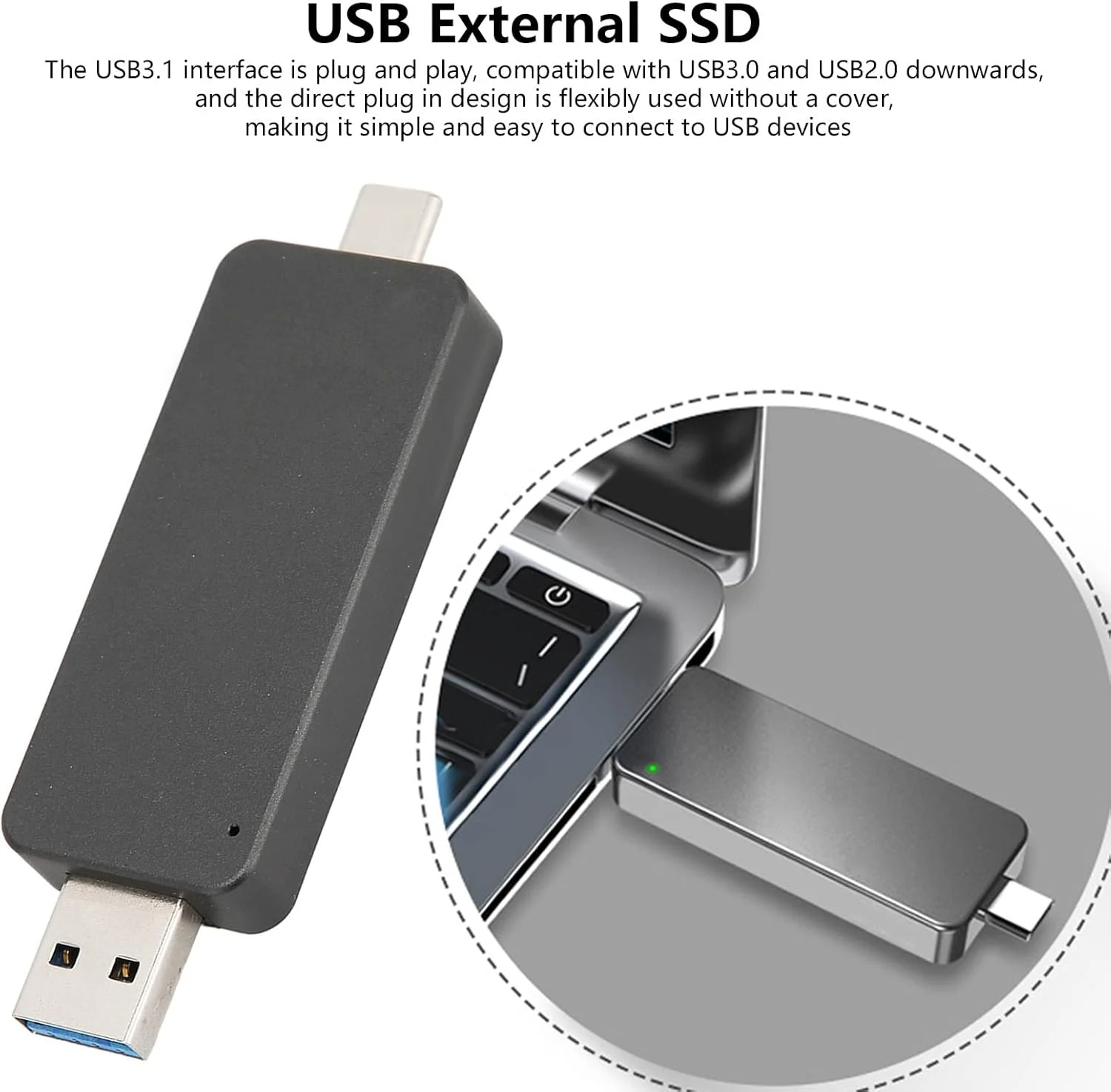 هارد درایو حالت جامد دو منظوره دو سر برای موبایل، کامپیوتر، هارد اکسترنال قابل حمل USB برای تلفن و کامپیوتر (512 گیگابایت)