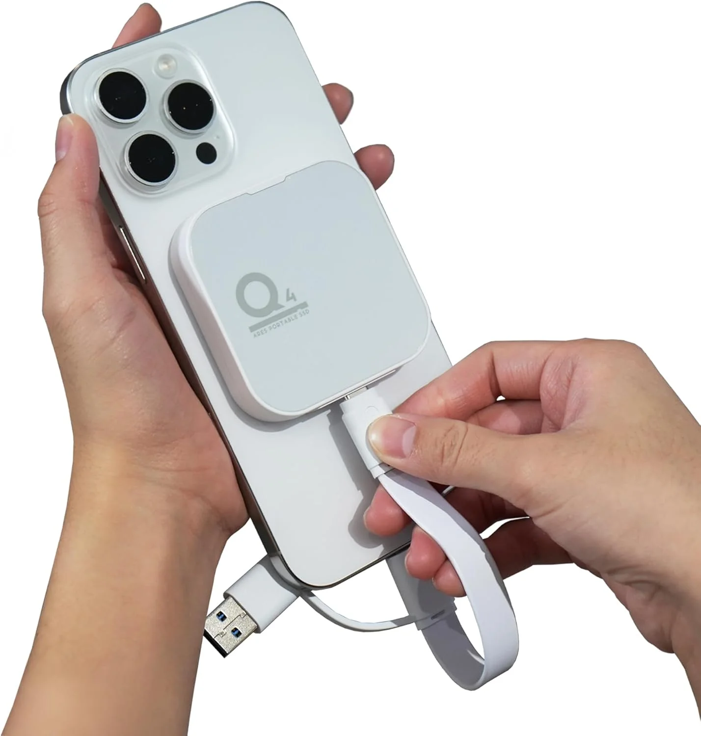 حافظه اس اس دی اکسترنال مغناطیسی DATO با ظرفیت 2 ترابایت، درایو حالت جامد اکسترنال قابل حمل USB 4.0 Gen 3x2، سرعت تا 4000/3600 مگابایت بر ثانیه، ضبط ProRes HDR 4K Type-C، سازگار با آیفون 15 و 16 پرو مکس - سری ARES Q4