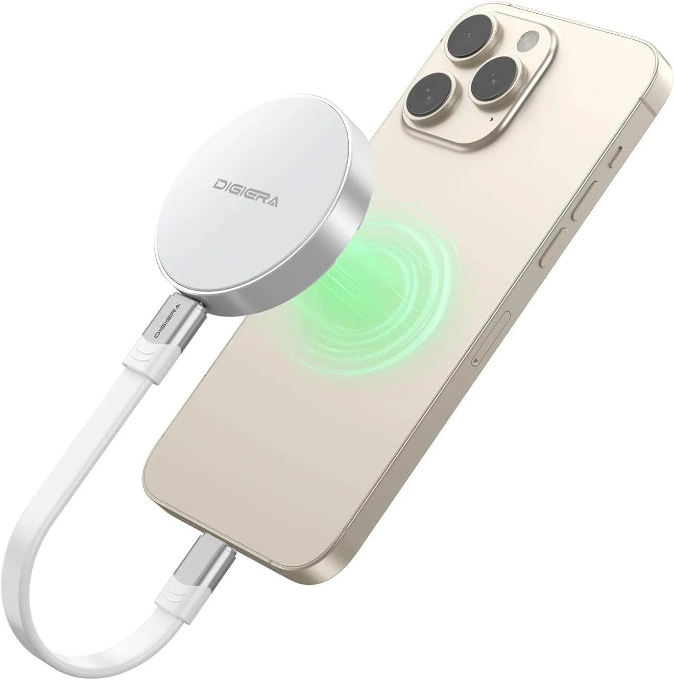 حافظه اس اس دی اکسترنال قابل حمل مغناطیسی 1 ترابایتی، درایو حالت جامد اکسترنال با USB-C 3.2 Gen 2x2، سرعت تا 2000 مگابایت بر ثانیه، جمع و جور و بادوام، سازگار با سری آیفون 15/16 و سایر دستگاه های USB-C، سفید