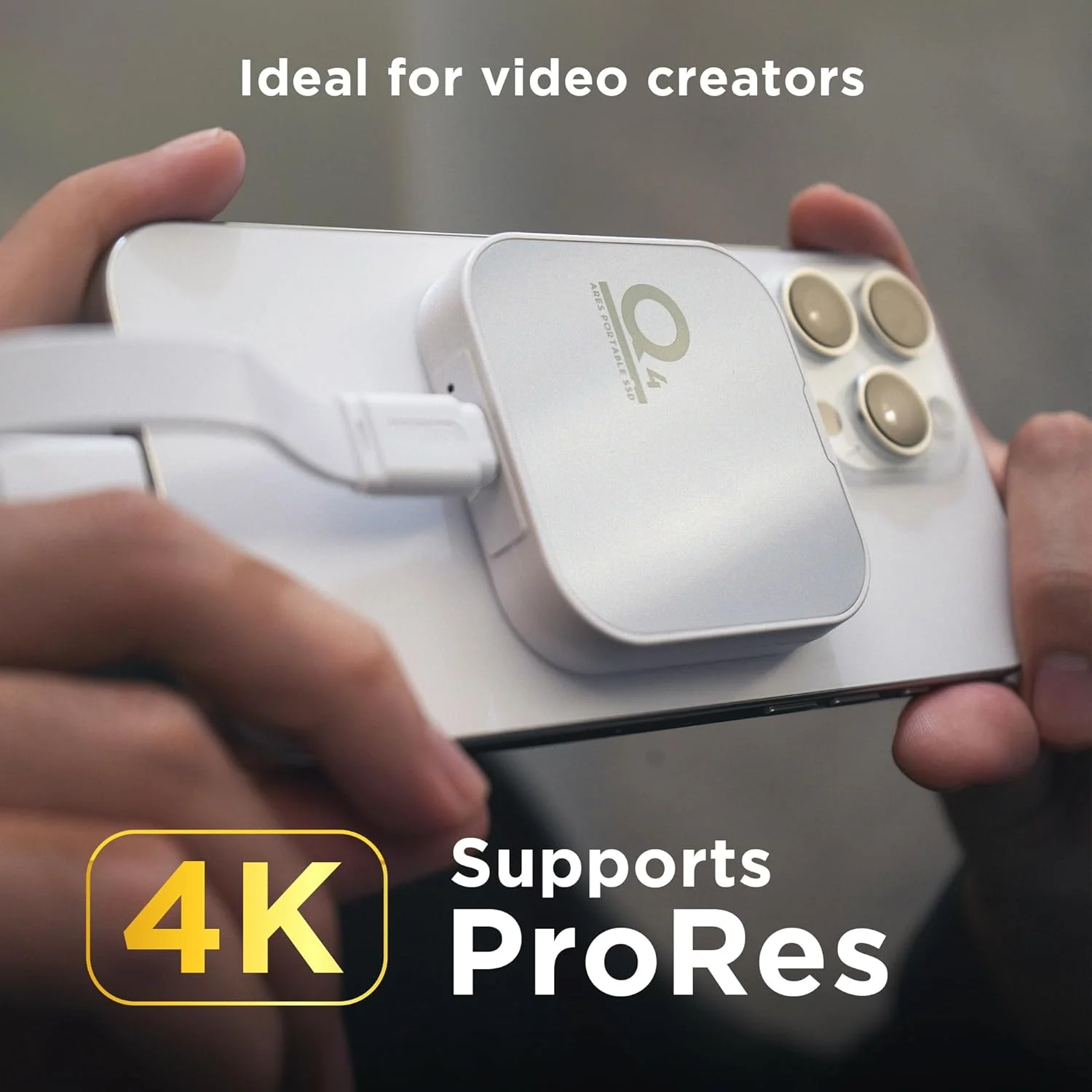 حافظه اس اس دی اکسترنال مغناطیسی DATO با ظرفیت 2 ترابایت، درایو حالت جامد اکسترنال قابل حمل USB 4.0 Gen 3x2، سرعت تا 4000/3600 مگابایت بر ثانیه، ضبط ProRes HDR 4K Type-C، سازگار با آیفون 15 و 16 پرو مکس - سری ARES Q4