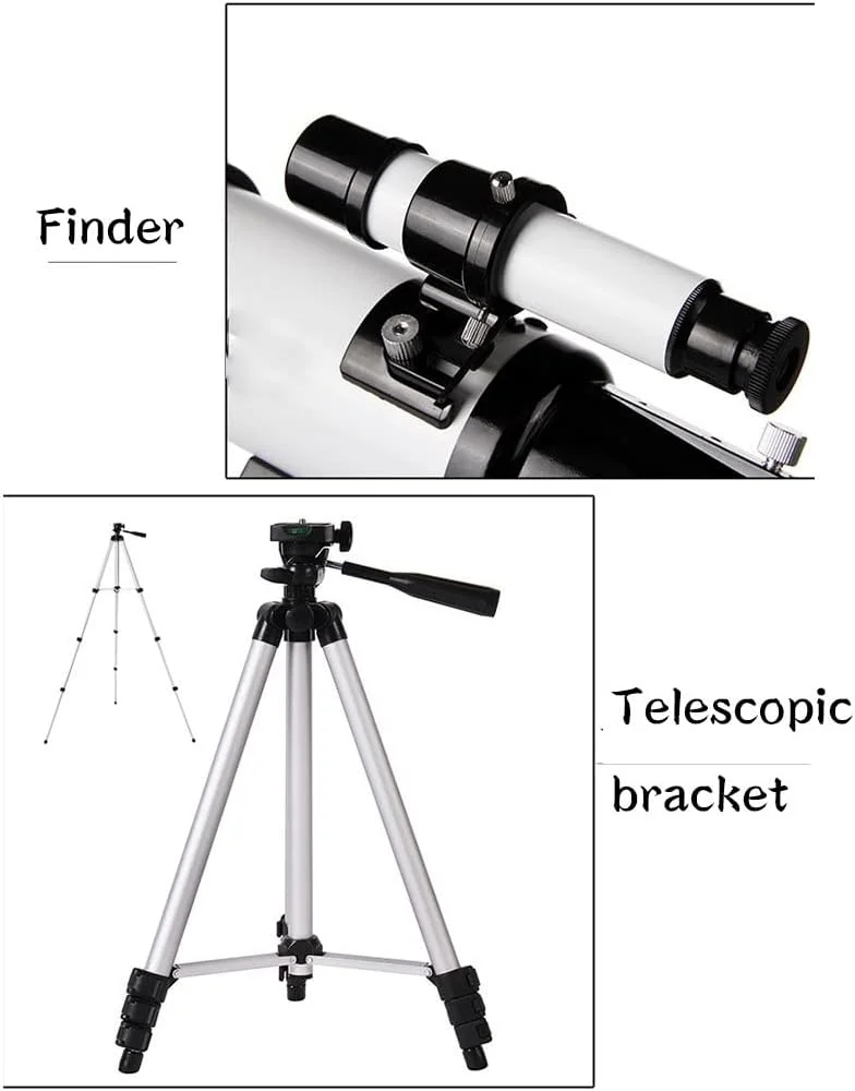 تلسکوپ برای بزرگسالان، کودکان، مبتدیان نجوم، تلسکوپ های نجومی با سه پایه، تلسکوپ شکستنی و کیف حمل تلسکوپ (مدل استاندارد)