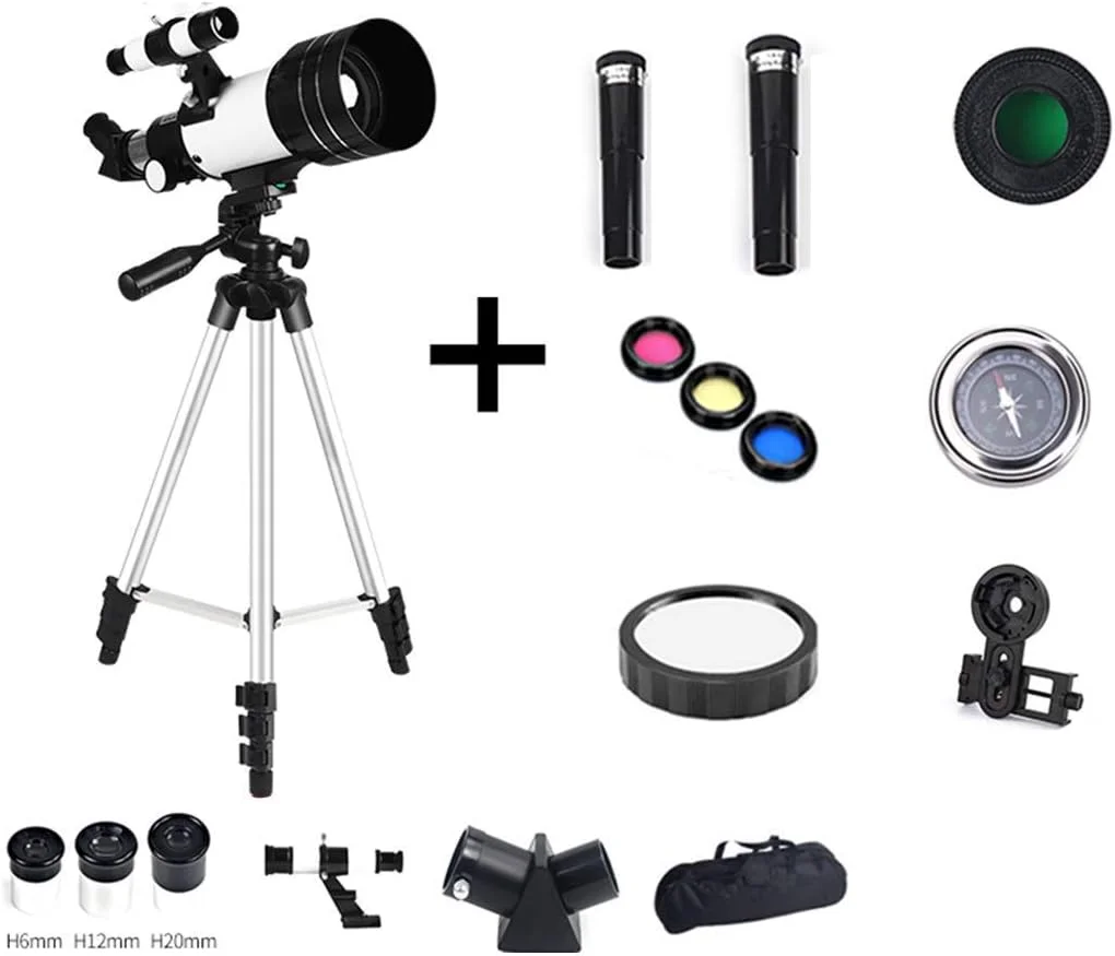 تلسکوپ های مسافرتی، تلسکوپ نجومی 70 میلی متری شکستنی برای کودکان، بزرگسالان و مبتدیان به همراه کیف قابل حمل و پایه