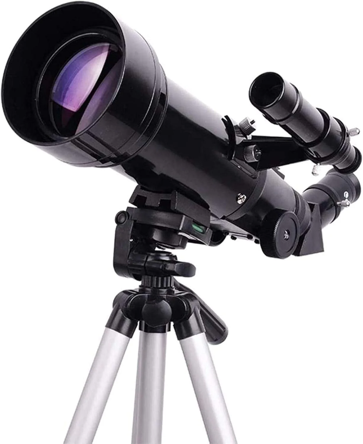 تلسکوپ نجومی 70 میلی‌متری مناسب بزرگسالان، کودکان و مبتدیان به همراه سه پایه، کیف حمل و مناسب سفر برای استفاده در محیط داخلی و خارجی