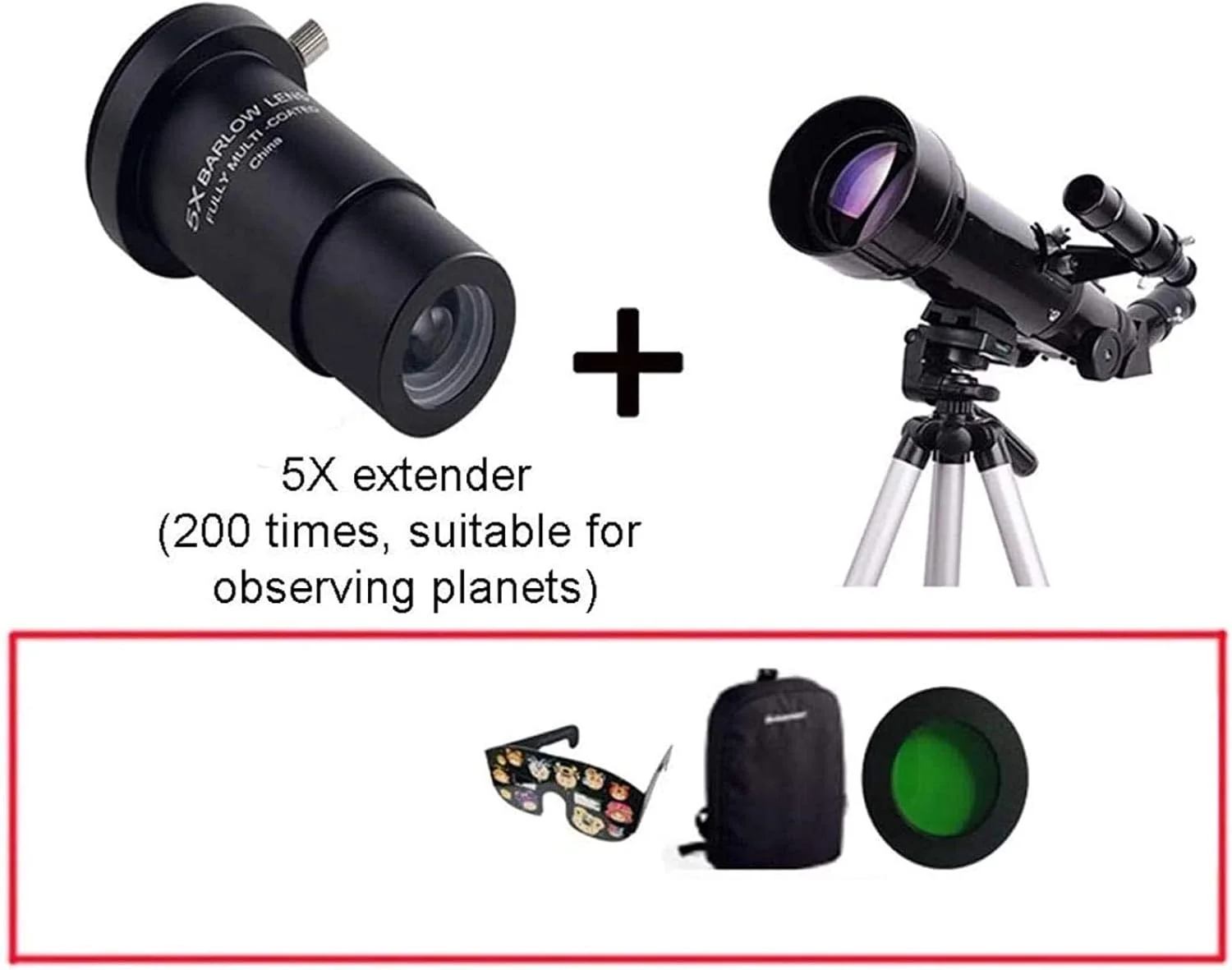تلسکوپ نجومی 70 میلی‌متری مناسب بزرگسالان، کودکان و مبتدیان به همراه سه پایه، کیف حمل و مناسب سفر برای استفاده در محیط داخلی و خارجی