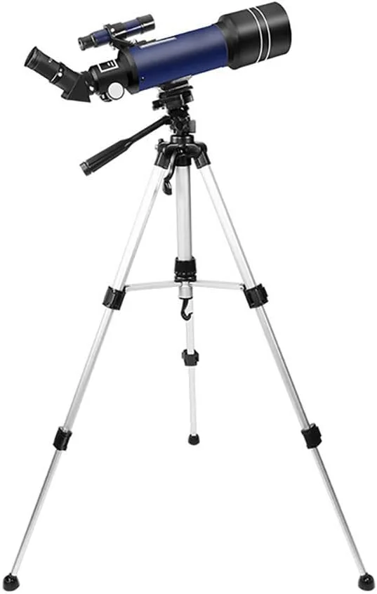 تلسکوپ نجومی 70 میلی‌متری شکستنی برای تماشای ماه، مناسب کودکان، بزرگسالان و مبتدیان نجوم به همراه لنز و منظره‌یاب