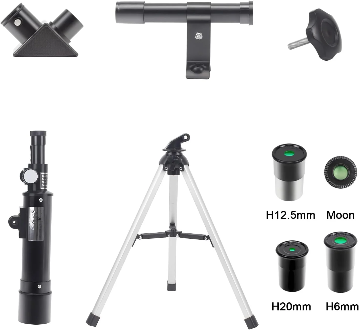 تلسکوپ، تلسکوپ های مبتدی مناسب کودکان، تلسکوپ شکستنی نجومی 50 میلی متری با دیافراگم 360 میلی متری به همراه سه پایه، تلسکوپ قابل حمل مناسب کودکان و بزرگسالان (مشکی)