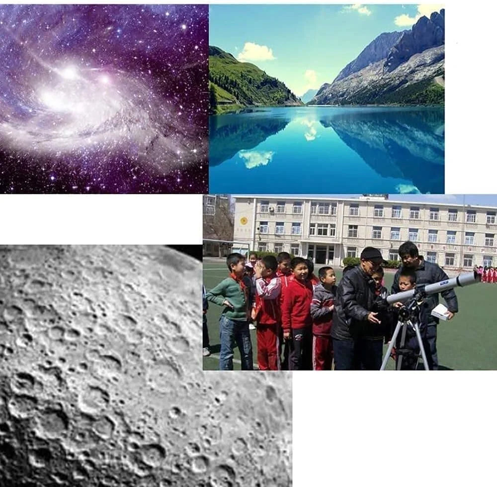 تلسکوپ مسافرتی 100 میلی‌متری انکساری با قابلیت تنظیم، به همراه نگهدارنده تلفن همراه، دو منظوره آسمان و زمین