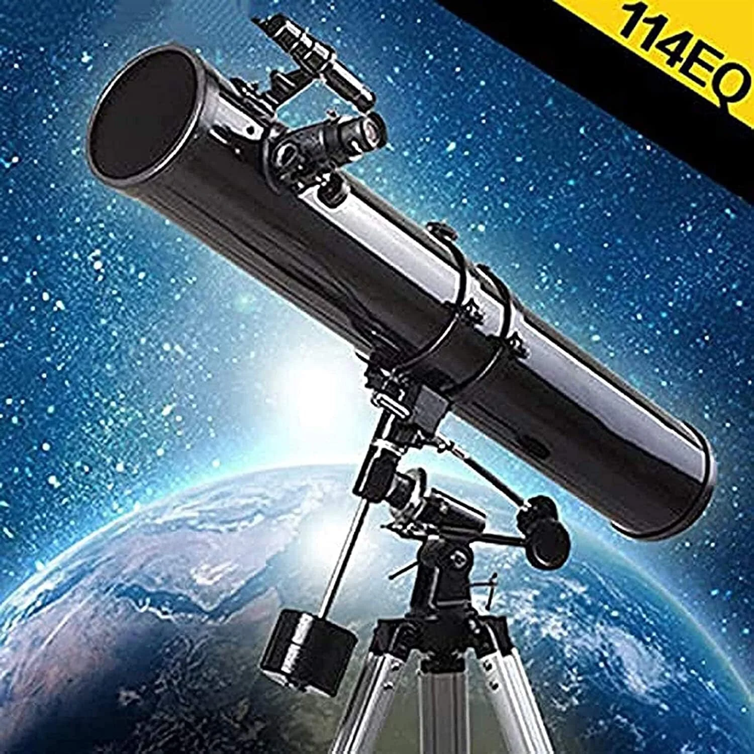 تلسکوپ برای بزرگسالان، تلسکوپ شکستنی 114 میلی‌متری دید در شب با نور کم ضد آب HD، برای رصد ماه و منظره
