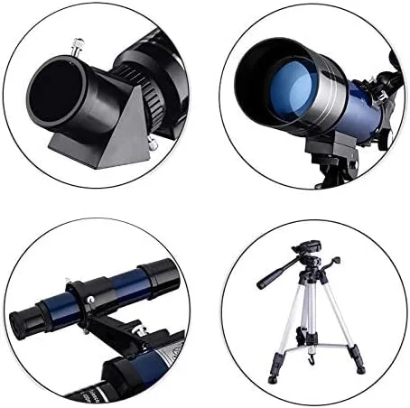 تلسکوپ مسافرتی قابل حمل، تلسکوپ شکستنی نجومی با دیافراگم مناسب کودکان، بزرگسالان و مبتدیان، به همراه کیف حمل و سه پایه با ارتفاع قابل تنظیم