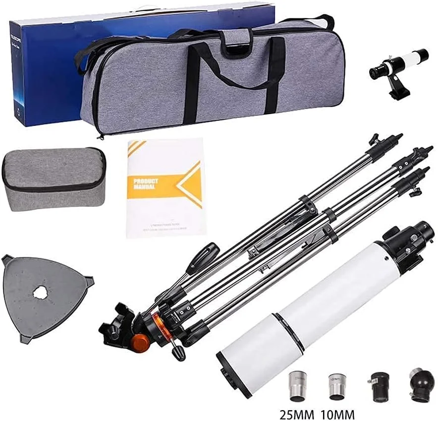 تلسکوپ منکسری قابل حمل با پایه تلفن هوشمند و سه پایه با ارتفاع قابل تنظیم، تلسکوپ بازتابی برای مبتدیان، هدیه عالی نجومی برای کودکان برای کاوش در ماه و سیارات