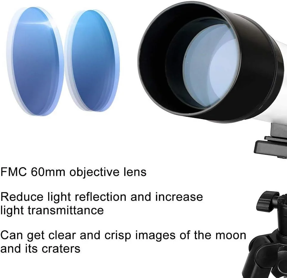 تلسکوپ شکستنی 60EQ، دهانه 60 میلی‌متری و فاصله کانونی 700 میلی‌متری، همراهی عالی برای دیدن ماه و سیارات