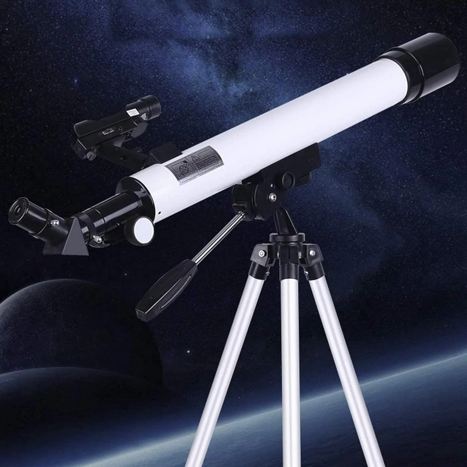 تلسکوپ منکسری قابل حمل، هدیه ای عالی برای نجوم کودکان برای کاوش در فضا و ماه، تلسکوپ با دیافراگم 50 میلی متری برای نجوم