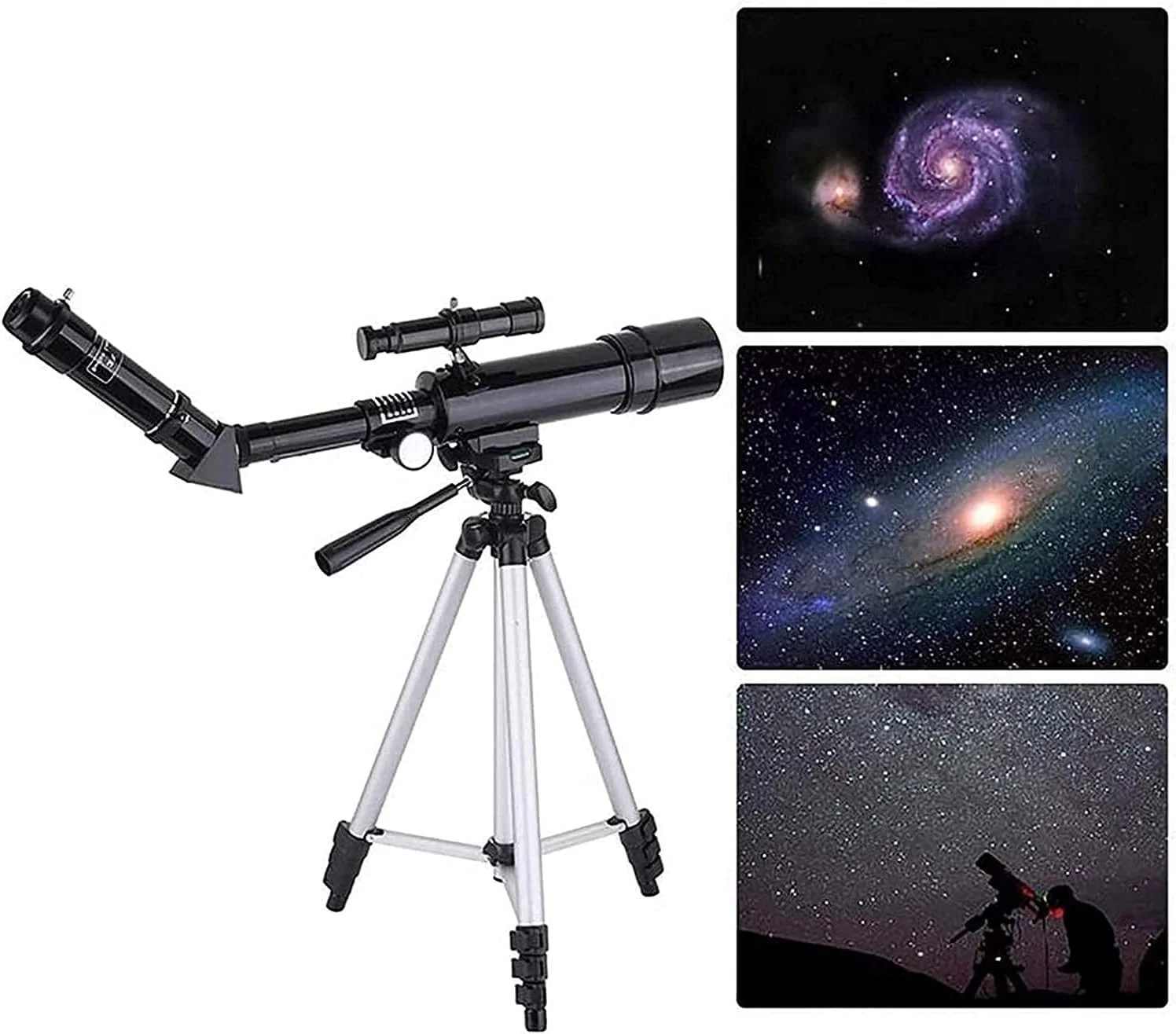 تلسکوپ کودکانه، تلسکوپ مسافرتی انکساری 50 میلی‌متری قابل حمل، ایده آل برای کاوش فضا و ماه توسط کودکان، لنز مون استار، تلسکوپ مسافرتی، هدیه آموزشی