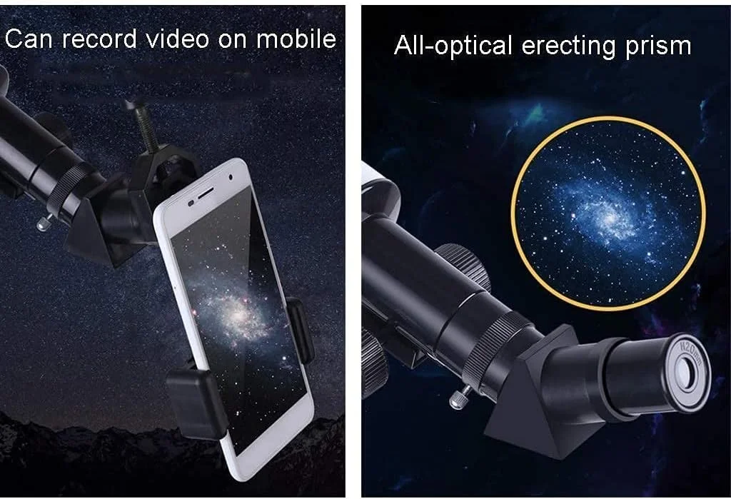 تلسکوپ، تلسکوپ انکساری قابل حمل، هدیه بزرگ نجومی برای کودکان برای کاوش در فضا و ماه، تلسکوپ با دیافراگم 50 میلی‌متری برای نجوم