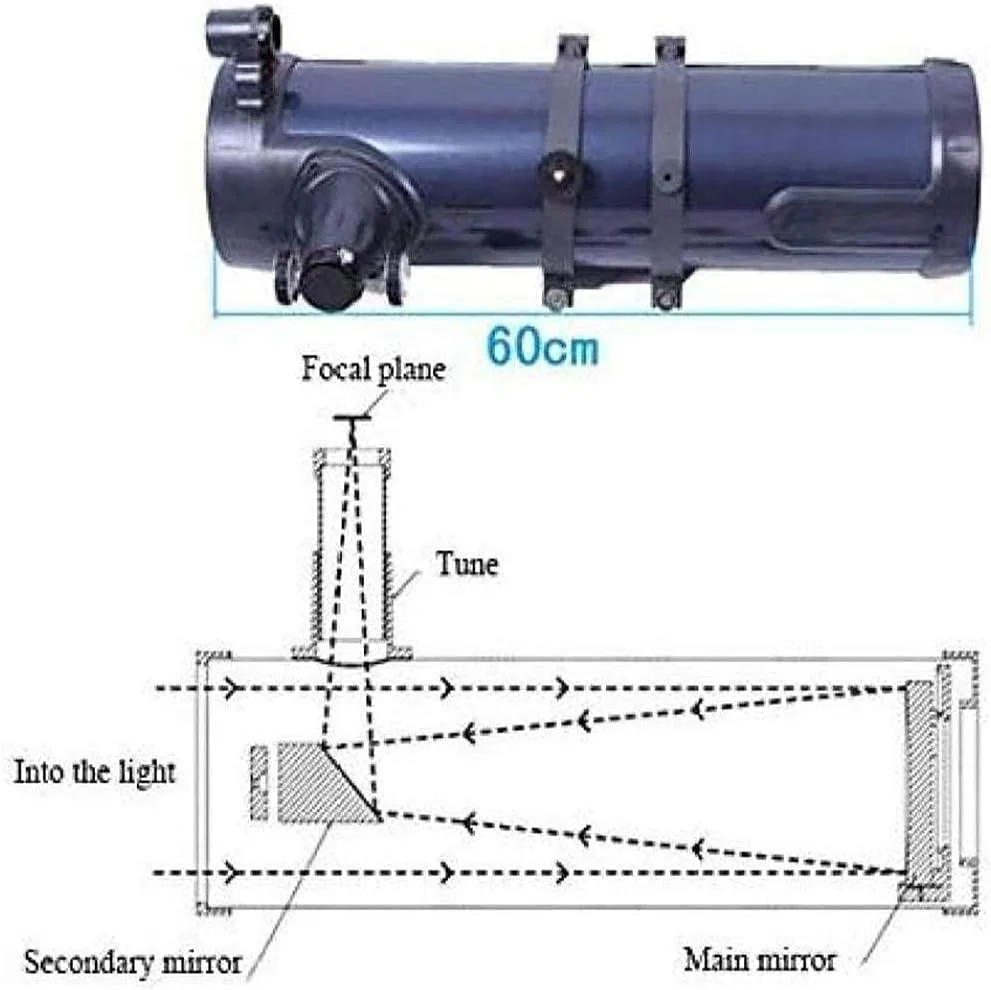 تلسکوپ مسافرتی قابل حمل تلسکوپ شکست نور نجومی ۱۳۰ میلی‌متری با پایه قابل تنظیم و یابنده، مناسب برای کودکان و نوجوانان