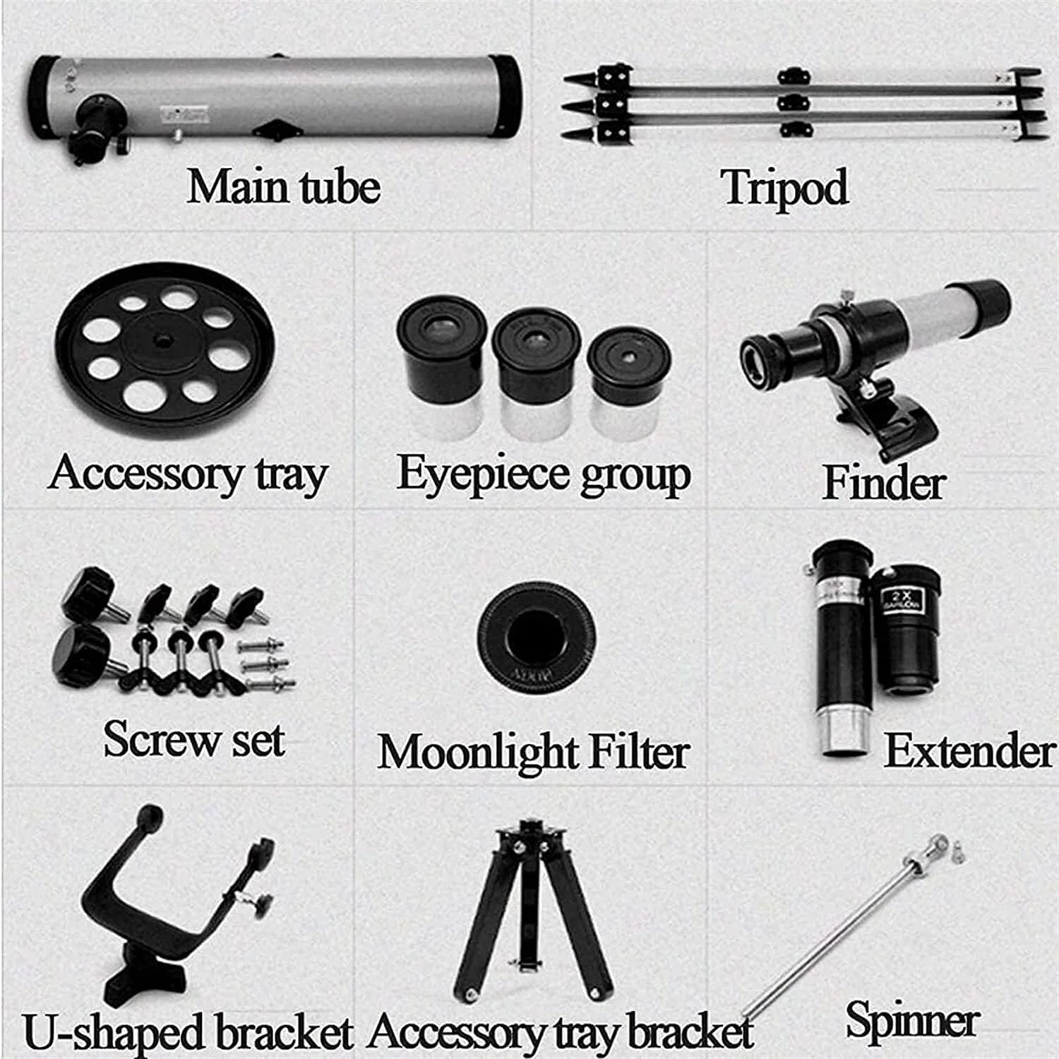 تلسکوپ منوچشمی بیرونی فضایی شکست نور نجومی با منظره یاب 5X24
