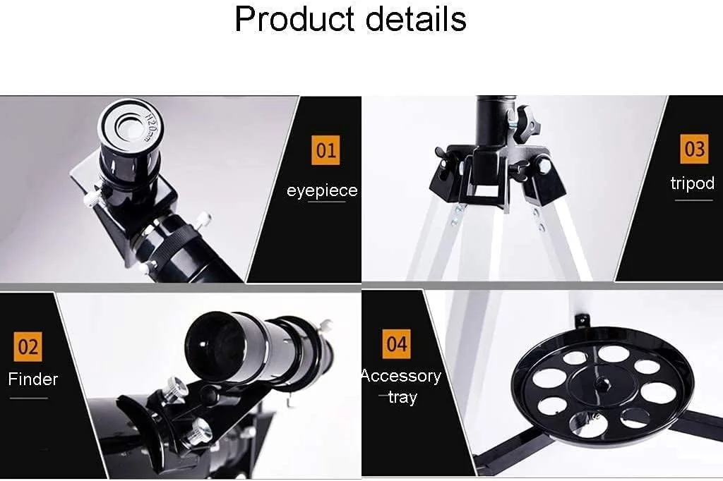 تلسکوپ کودکان با فاصله کانونی 900 میلی‌متر، تلسکوپ انکساری همراه خوب برای دیدن ماه و سیاره - تلسکوپ مسافرتی عالی با کوله پشتی برای کودکان و مبتدیان