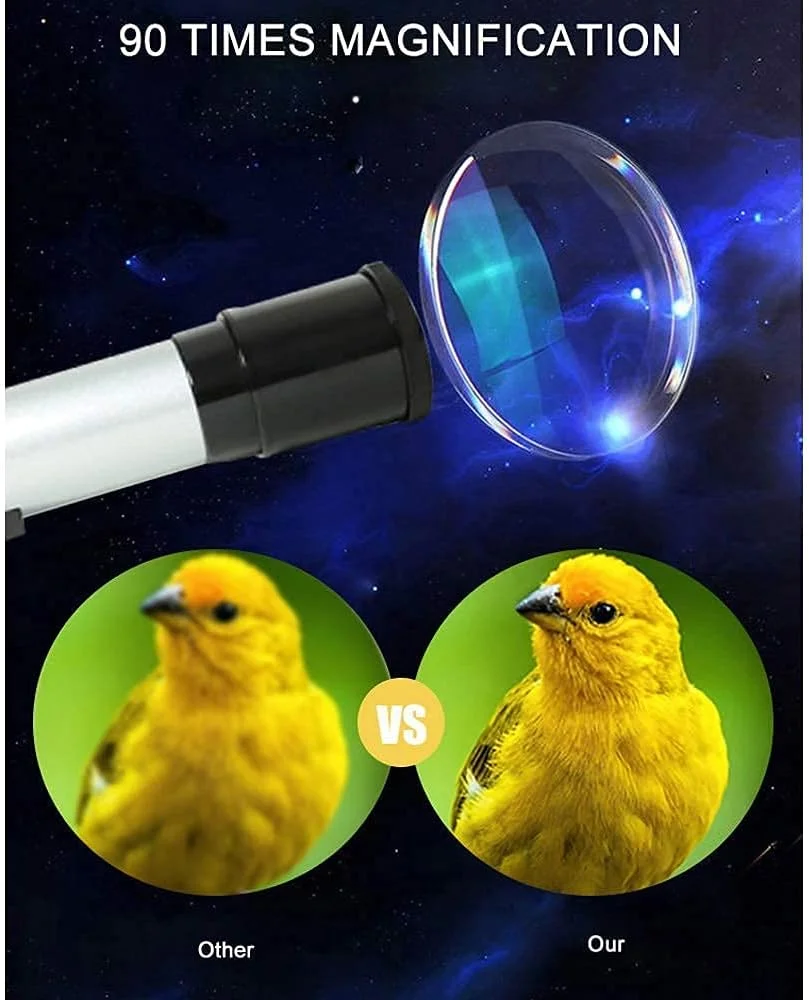 تلسکوپ نجومی قابل حمل با سه پایه، تلسکوپ شکستنی نجومی زوم، همراه خوب برای دیدن ماه و سیارات برای کودکان، بزرگسالان و مبتدیان